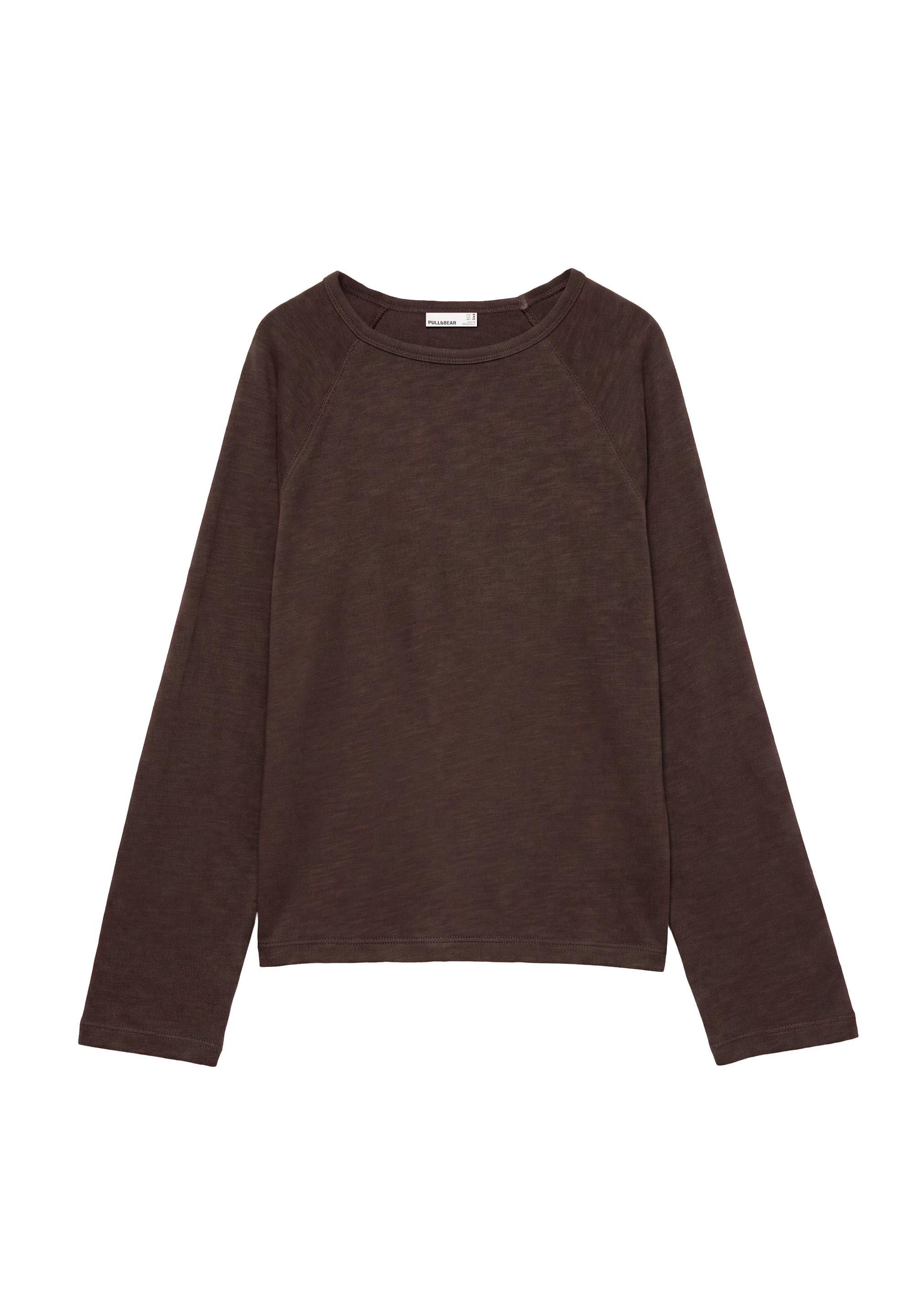 Long sleeve raglan T-shirt — Brown