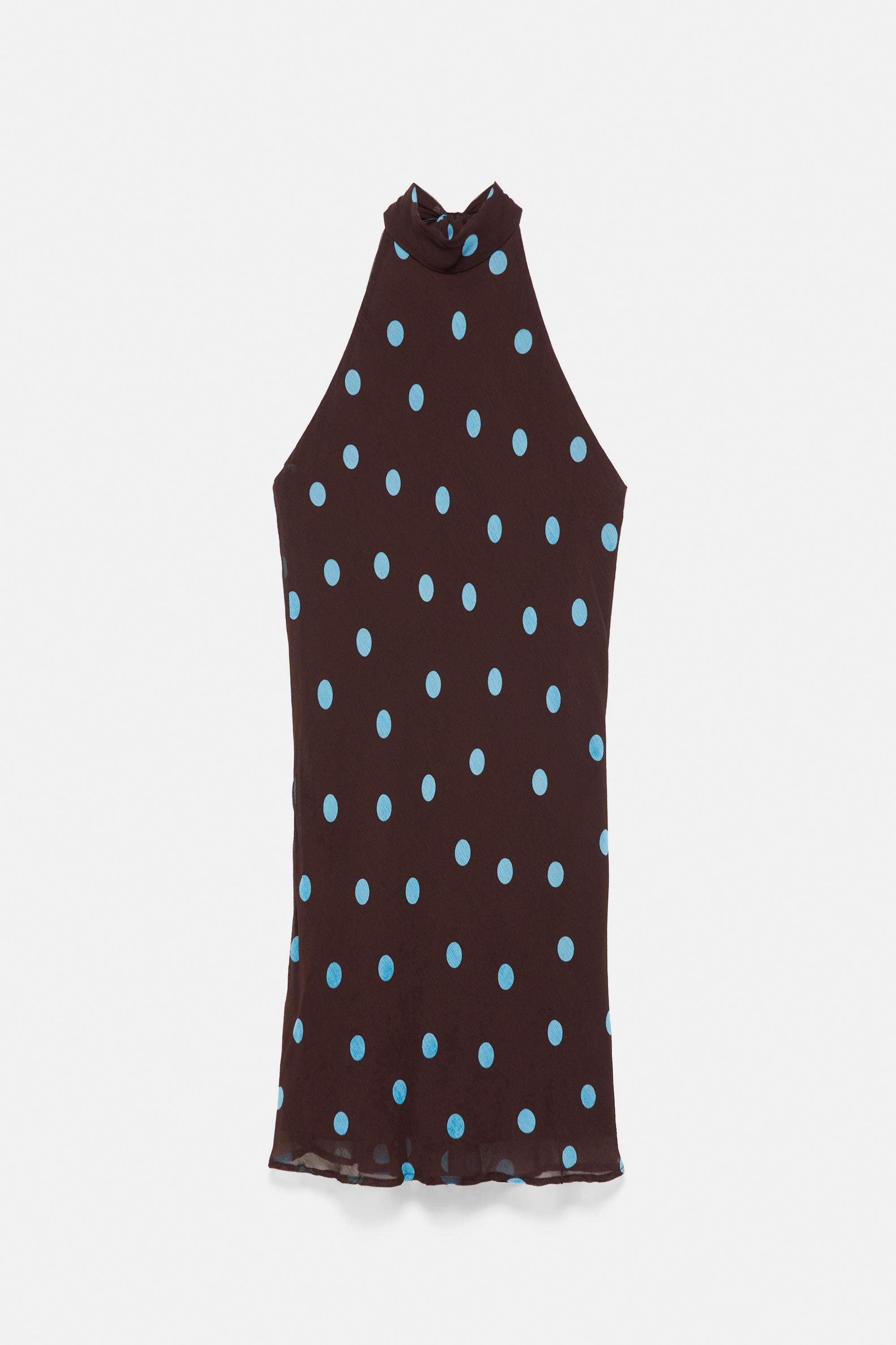 Short polka dot halter dress