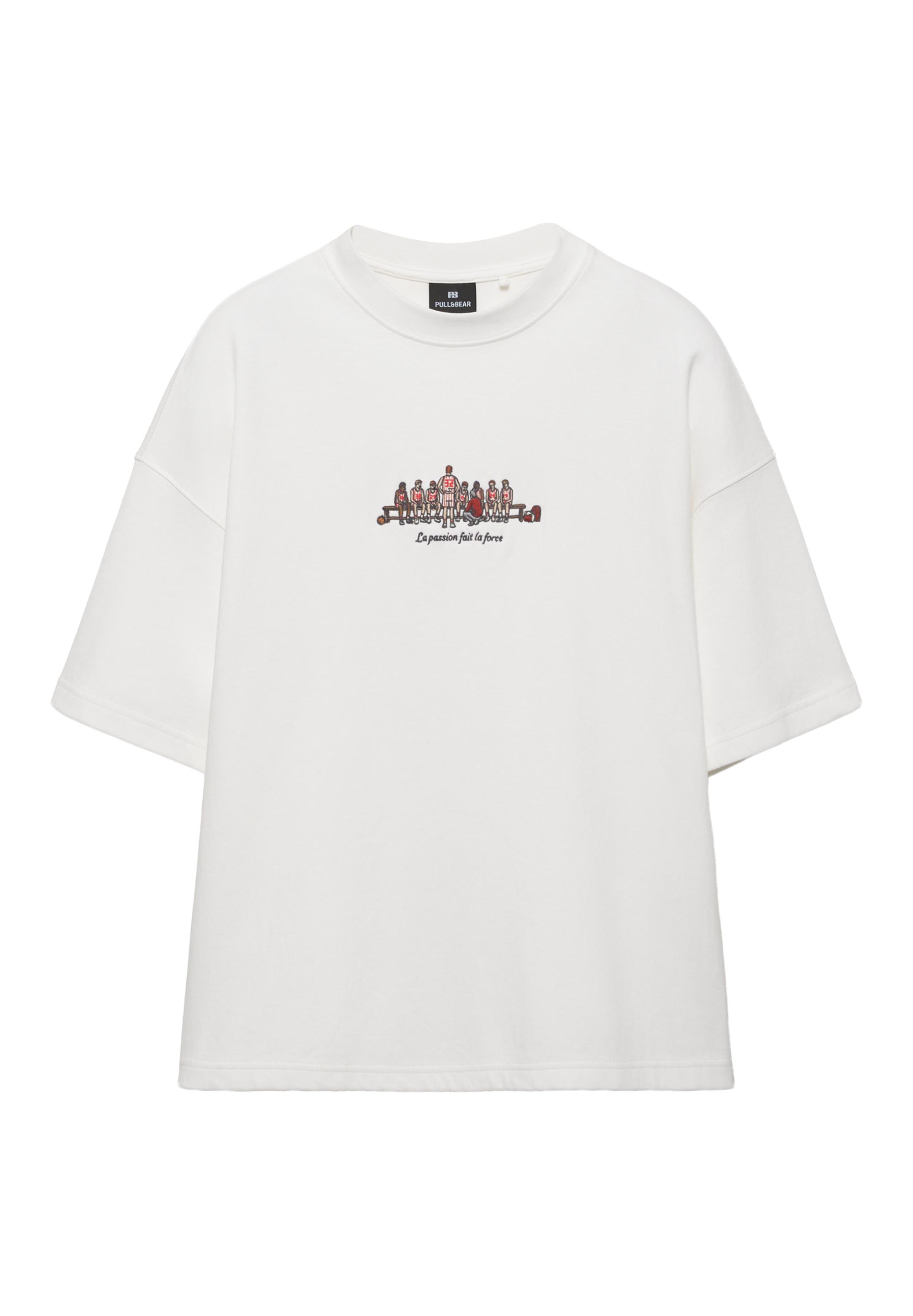 Kısa kollu nakışlı sweatshirt - Görsel 2