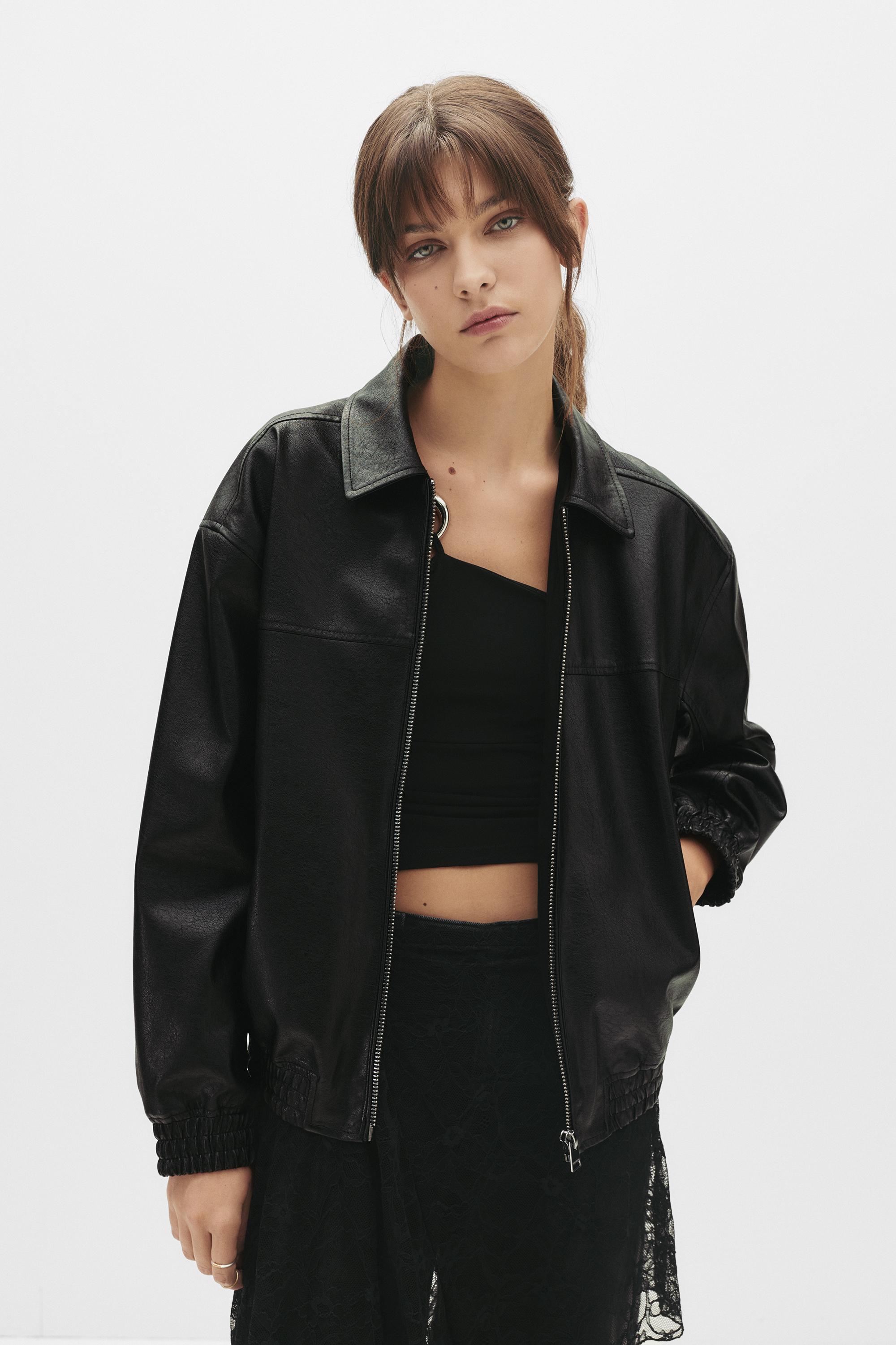 Dad fit leather effect jacket - PULL&BEAR