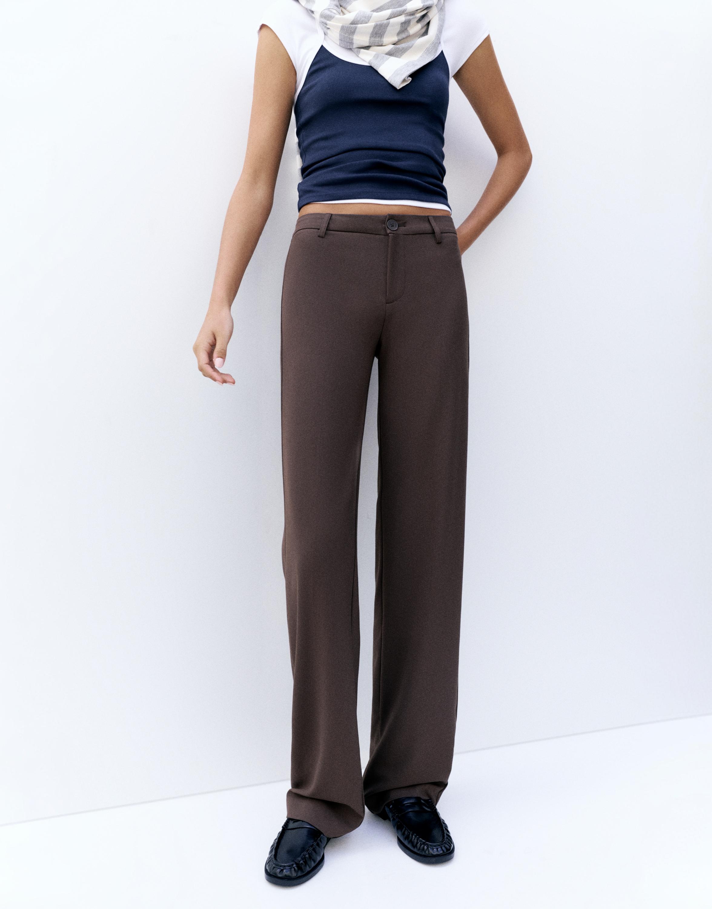Straight-leg smart trousers — Brown