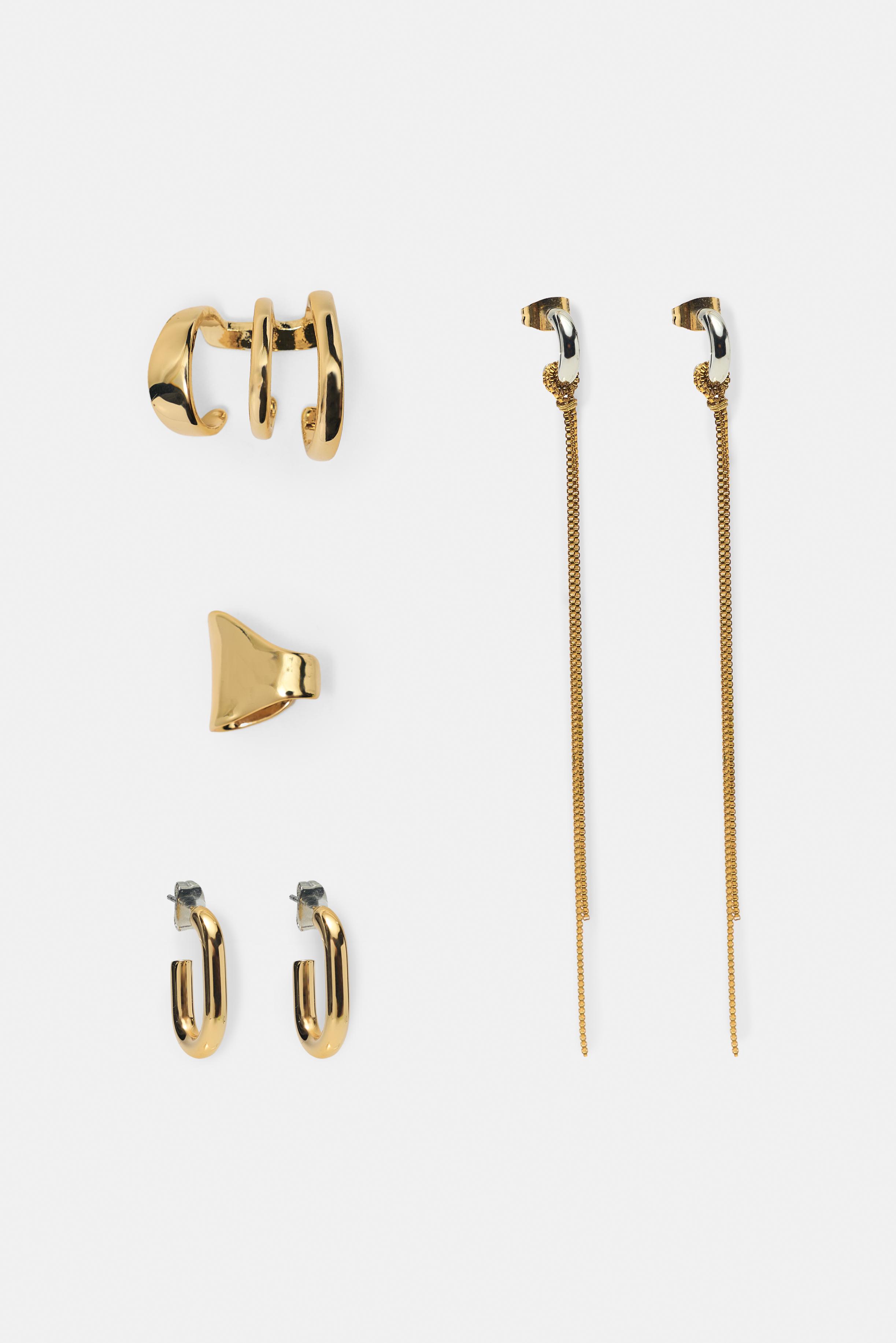 Pack 6 pendientes ear cuff cadena