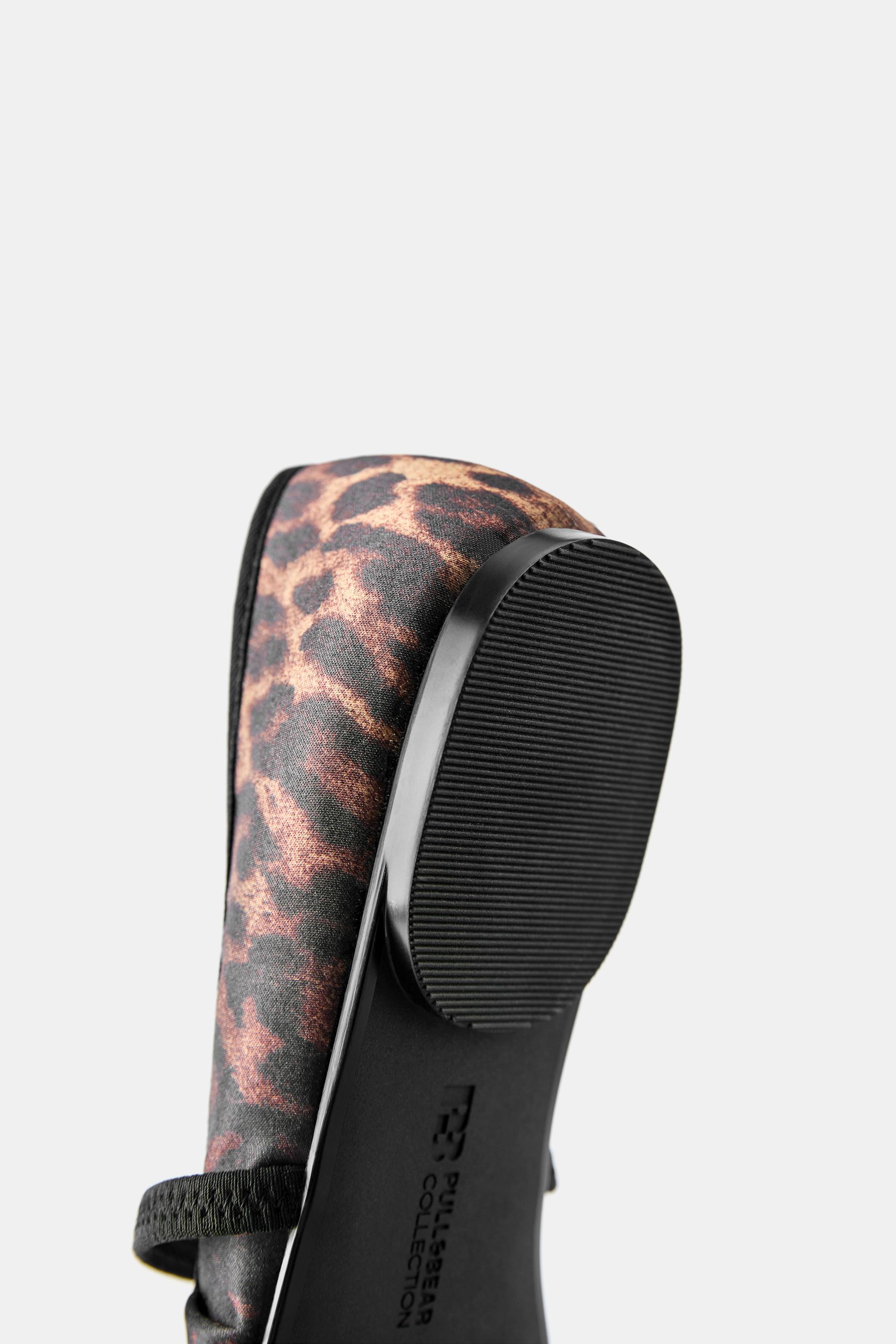 Leopard print ruched ballet pumps — Leopard