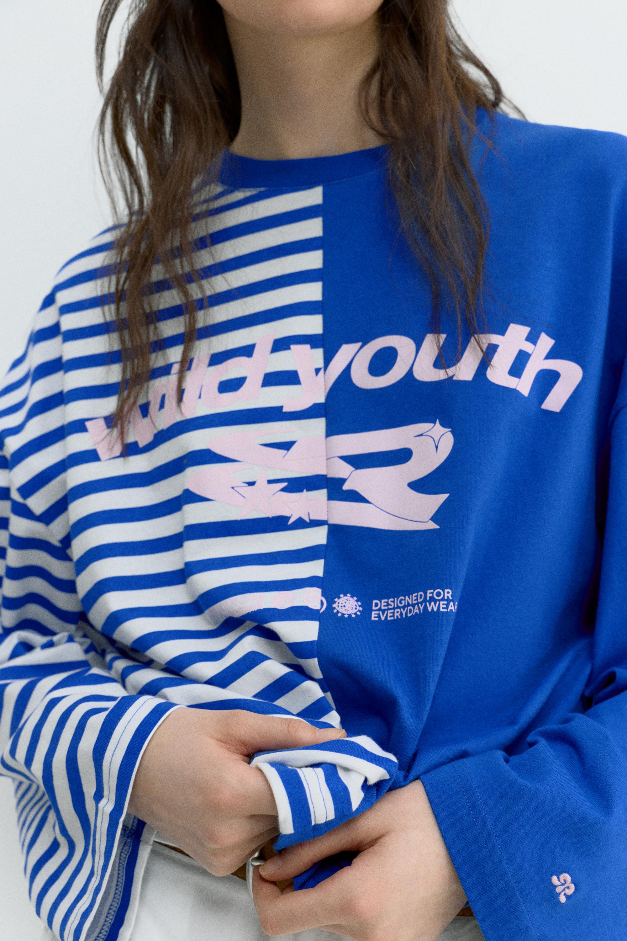 Graphic panel T-shirt — Dark blue