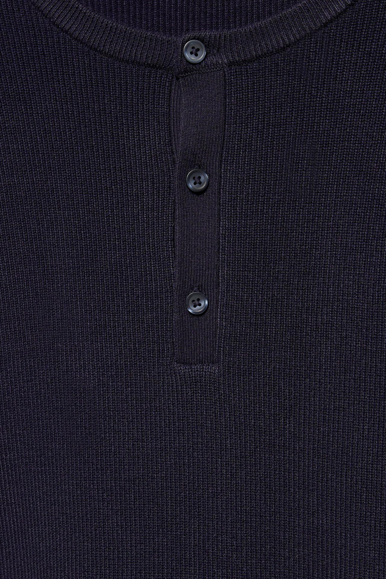 Henley collar jumper — Navy