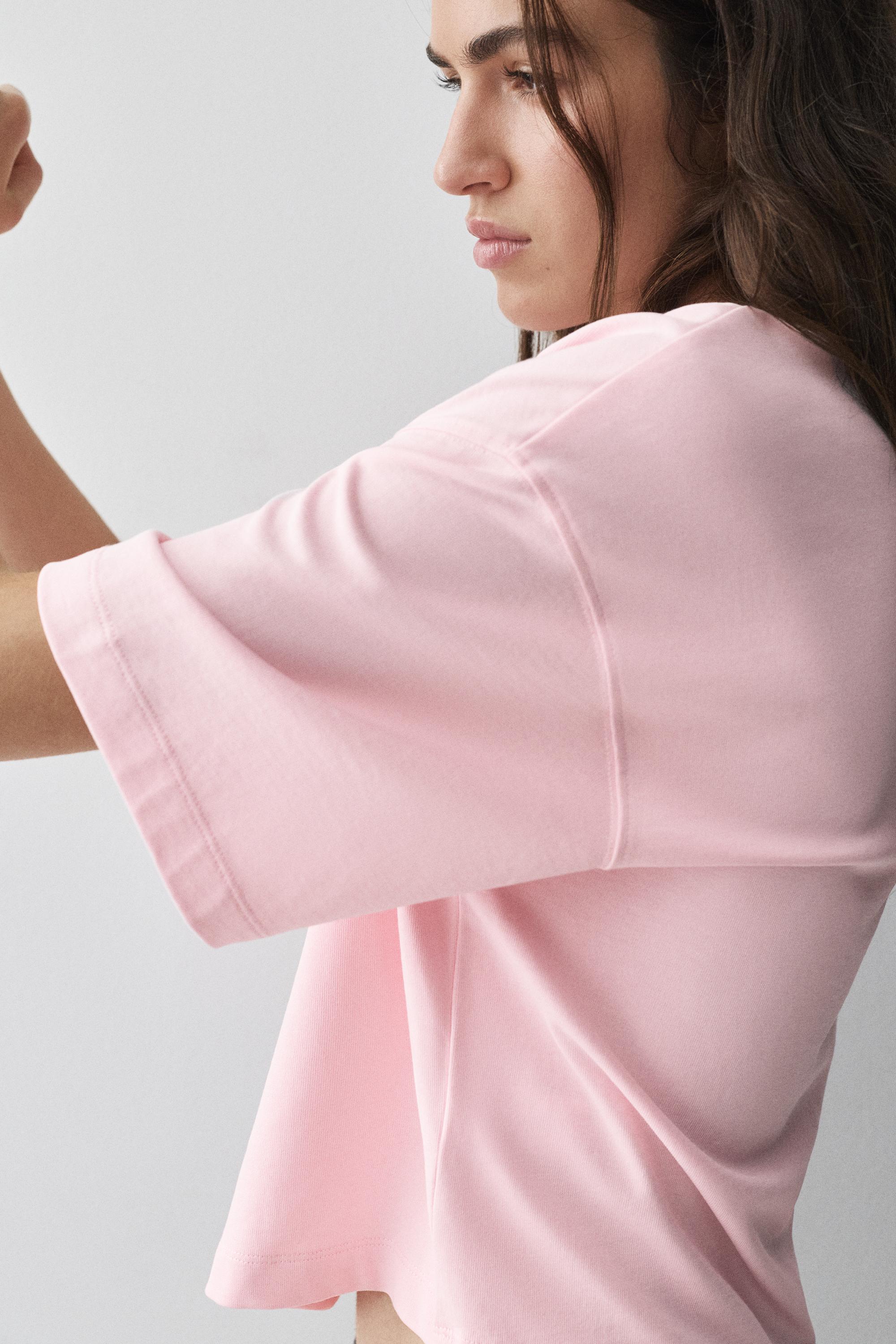 Boxy fit short sleeve T-shirt — Pale pink
