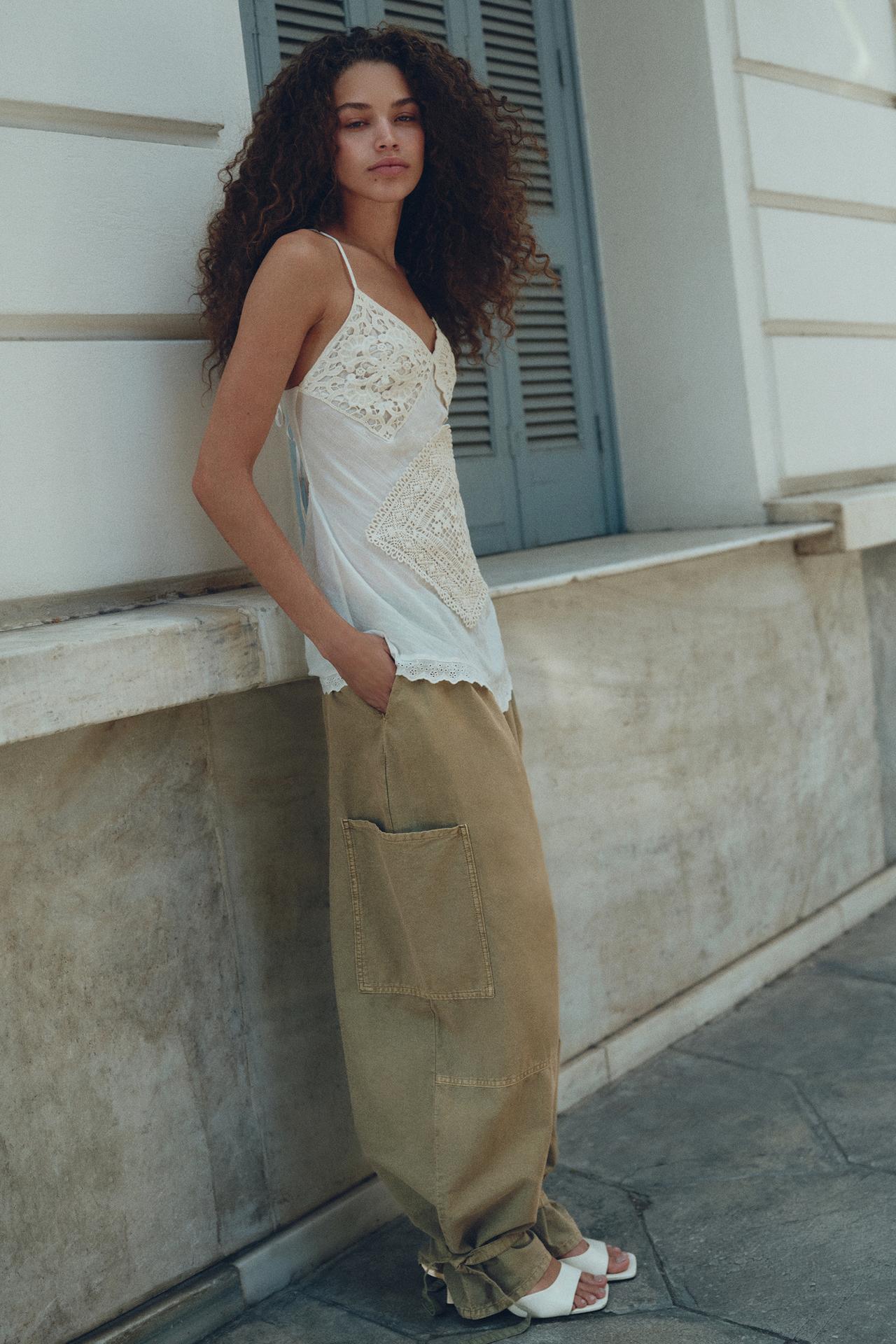 Barrel cargo trousers — Khaki
