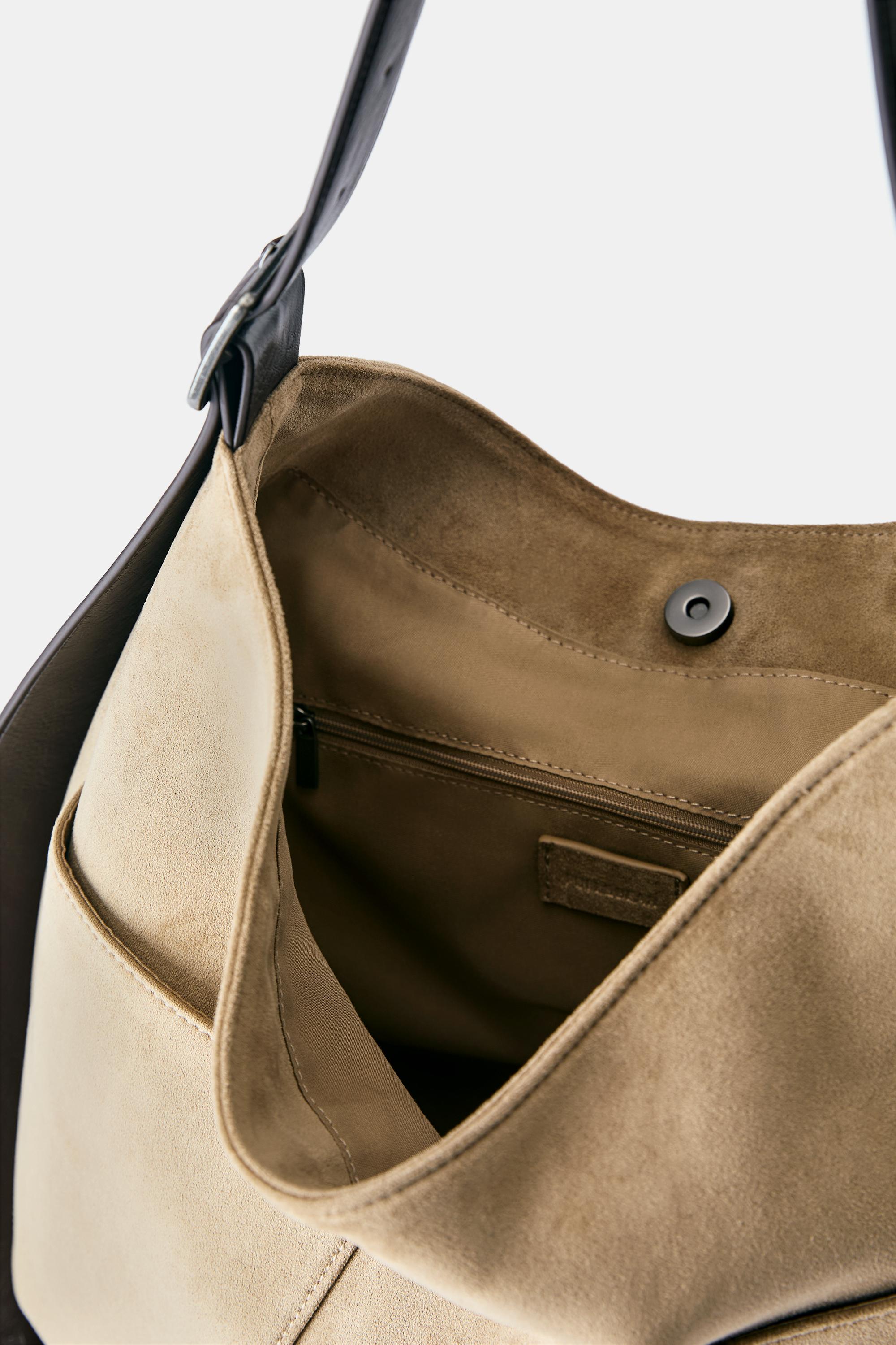 Contrasting shopper bag — Taupe