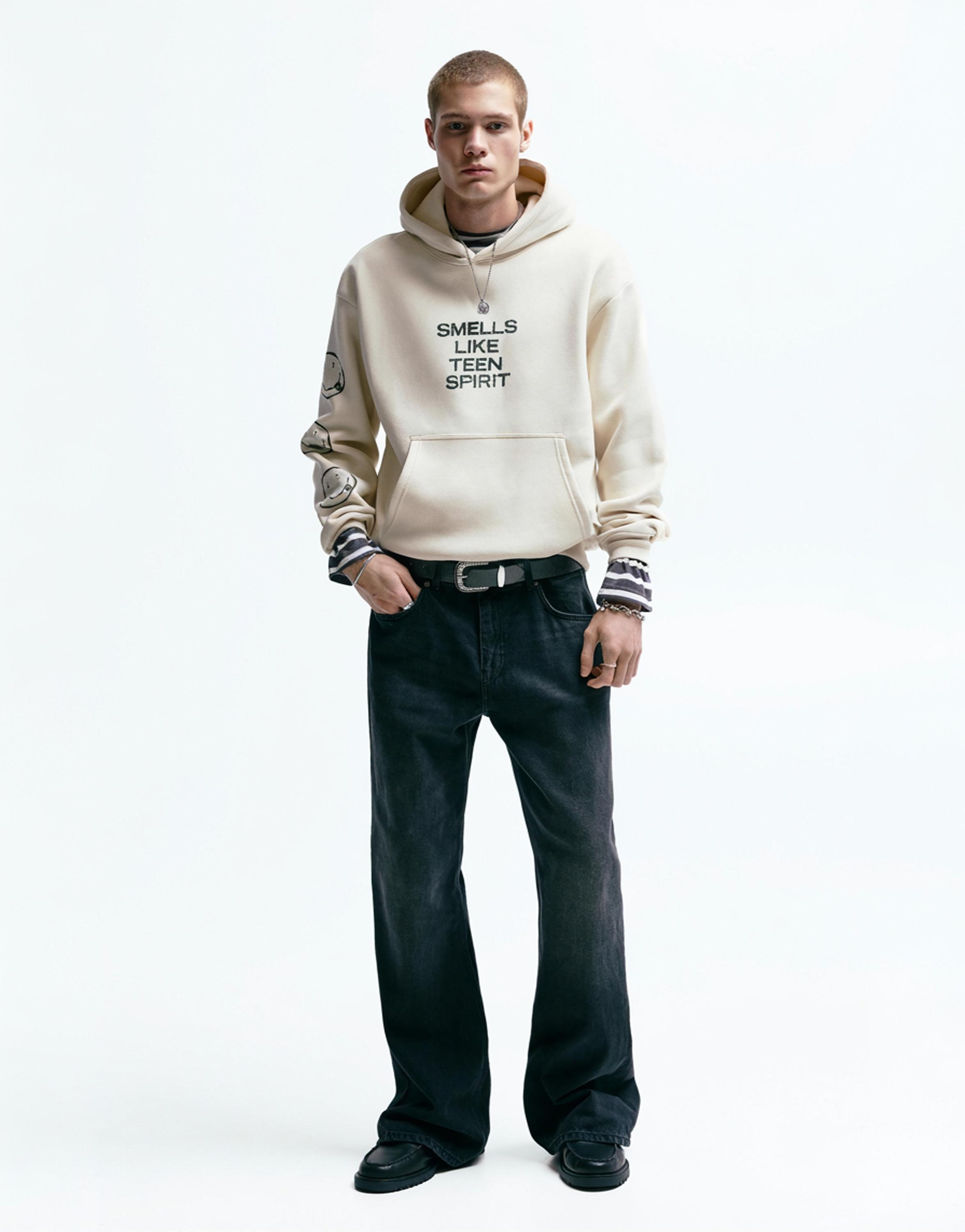 Nirvana kapüşonlu sweatshirt - Görsel 13