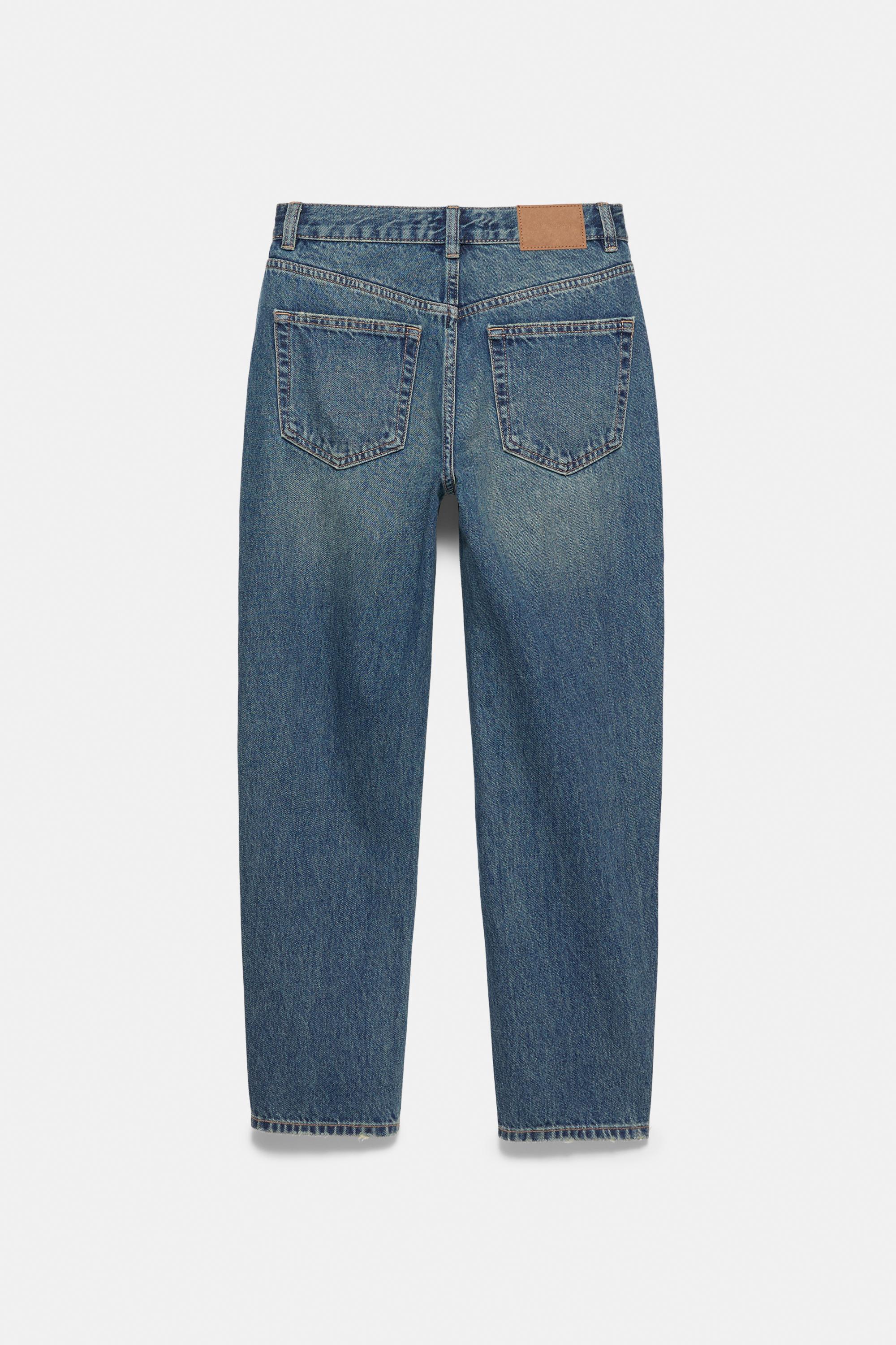 High-waist mom jeans — Greenish blue