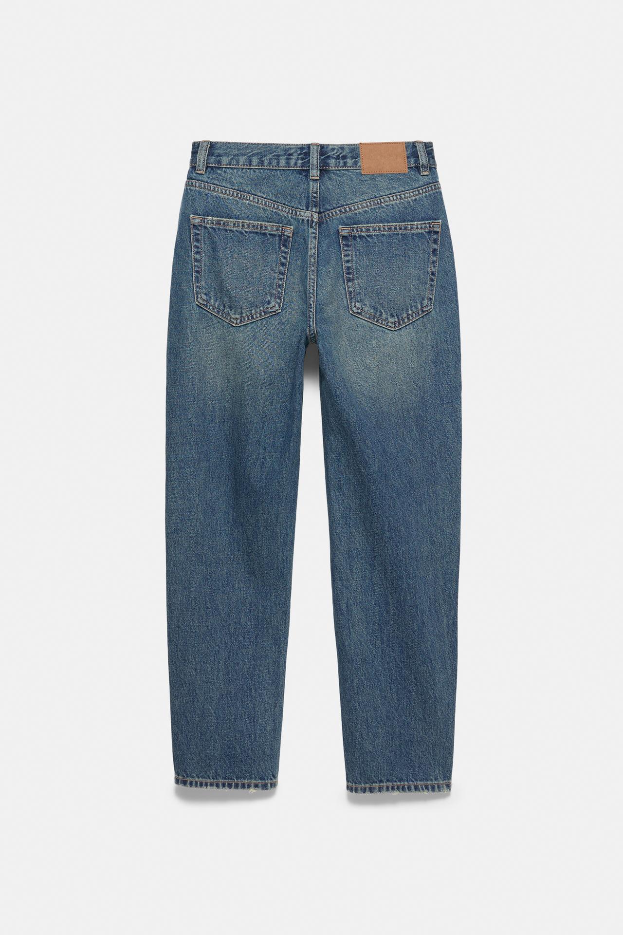 High-waist mom fit jeans — Greenish blue