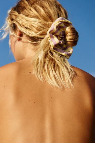 Striped scrunchie — Yellow 2