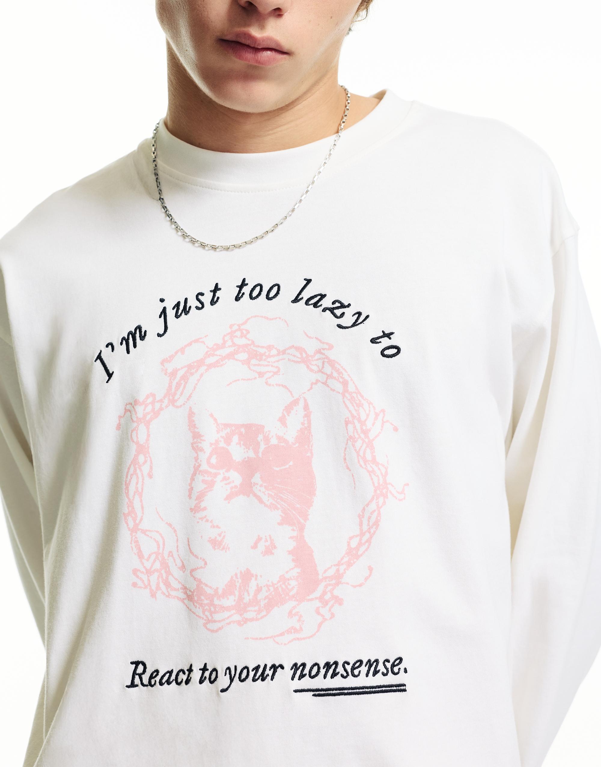 Kedi grafik baskılı t-shirt - Görsel 10