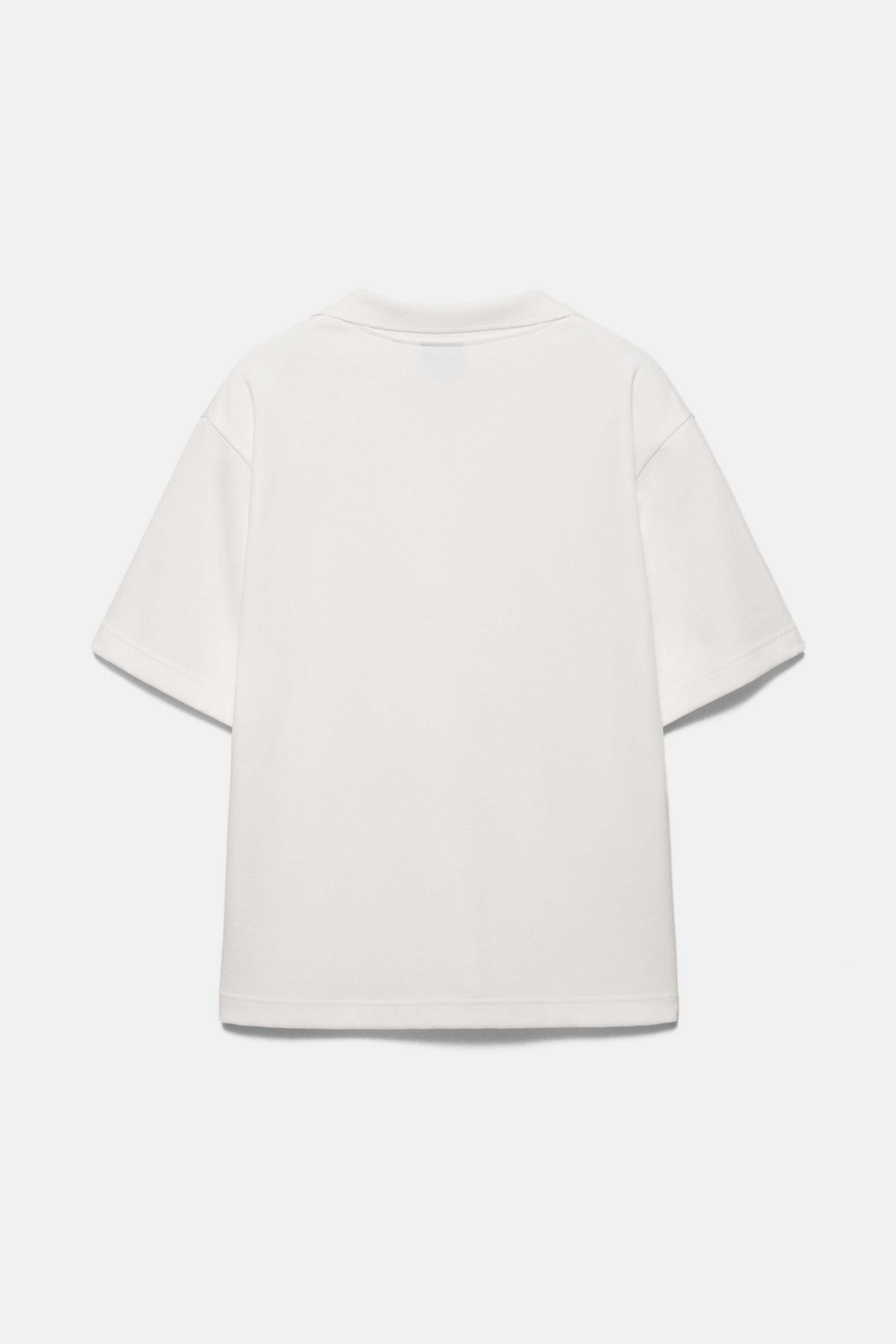 Short sleeve interlock polo shirt — Off white