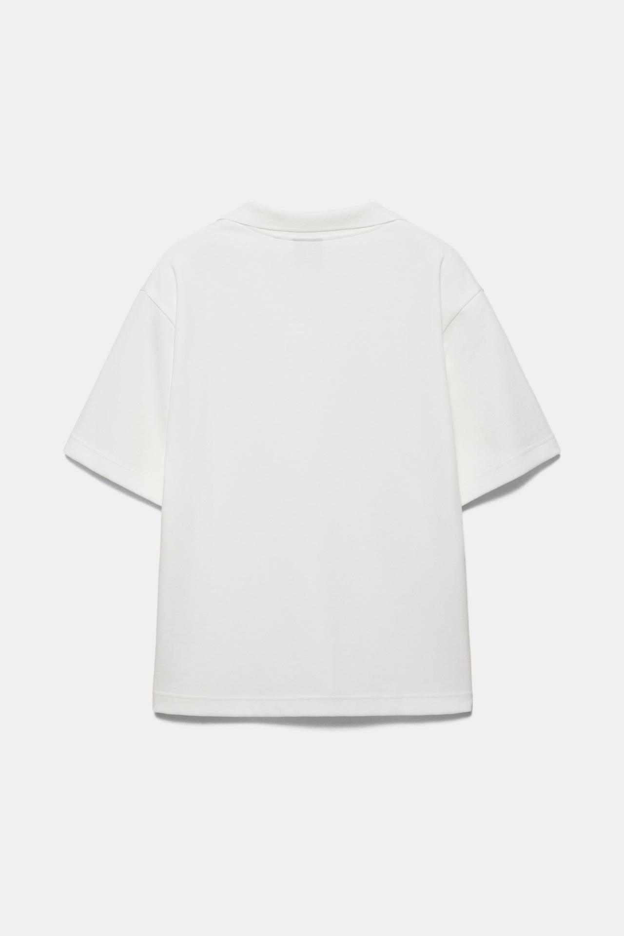 Short sleeve interlock polo shirt — Off white