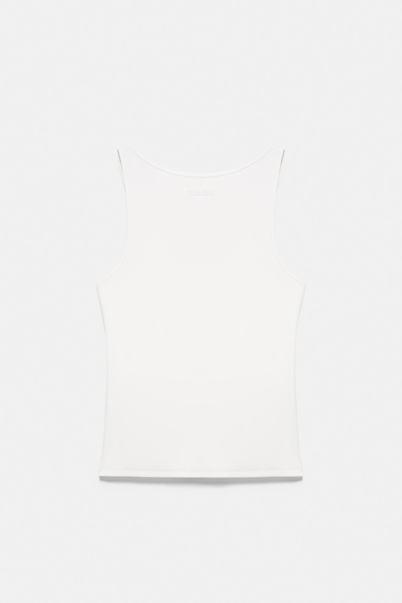 Metal appliqué tank top — White