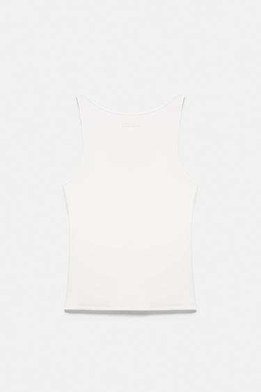 Metal appliqué tank top — White 7