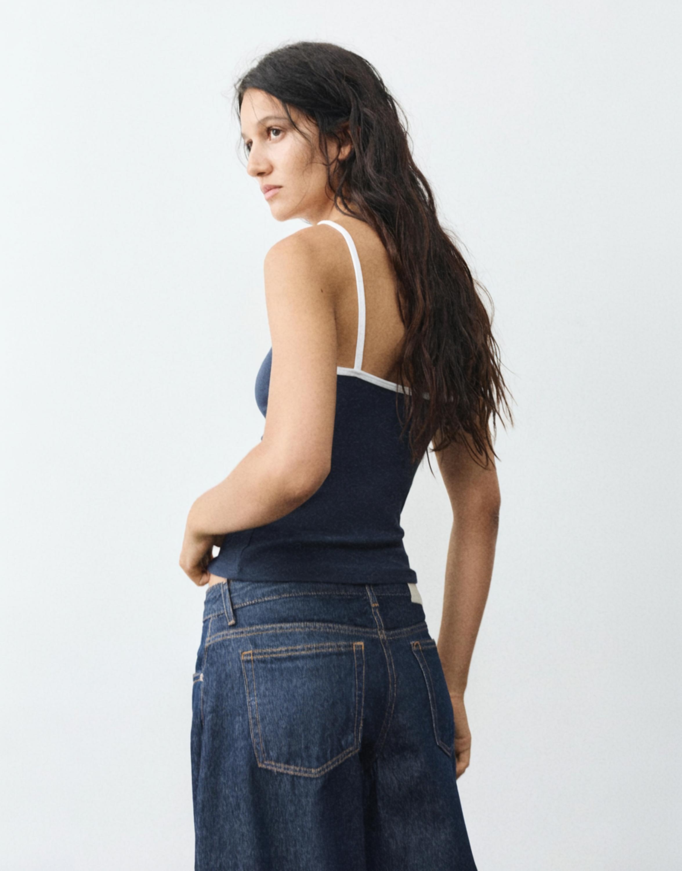Thin strap top — Navy