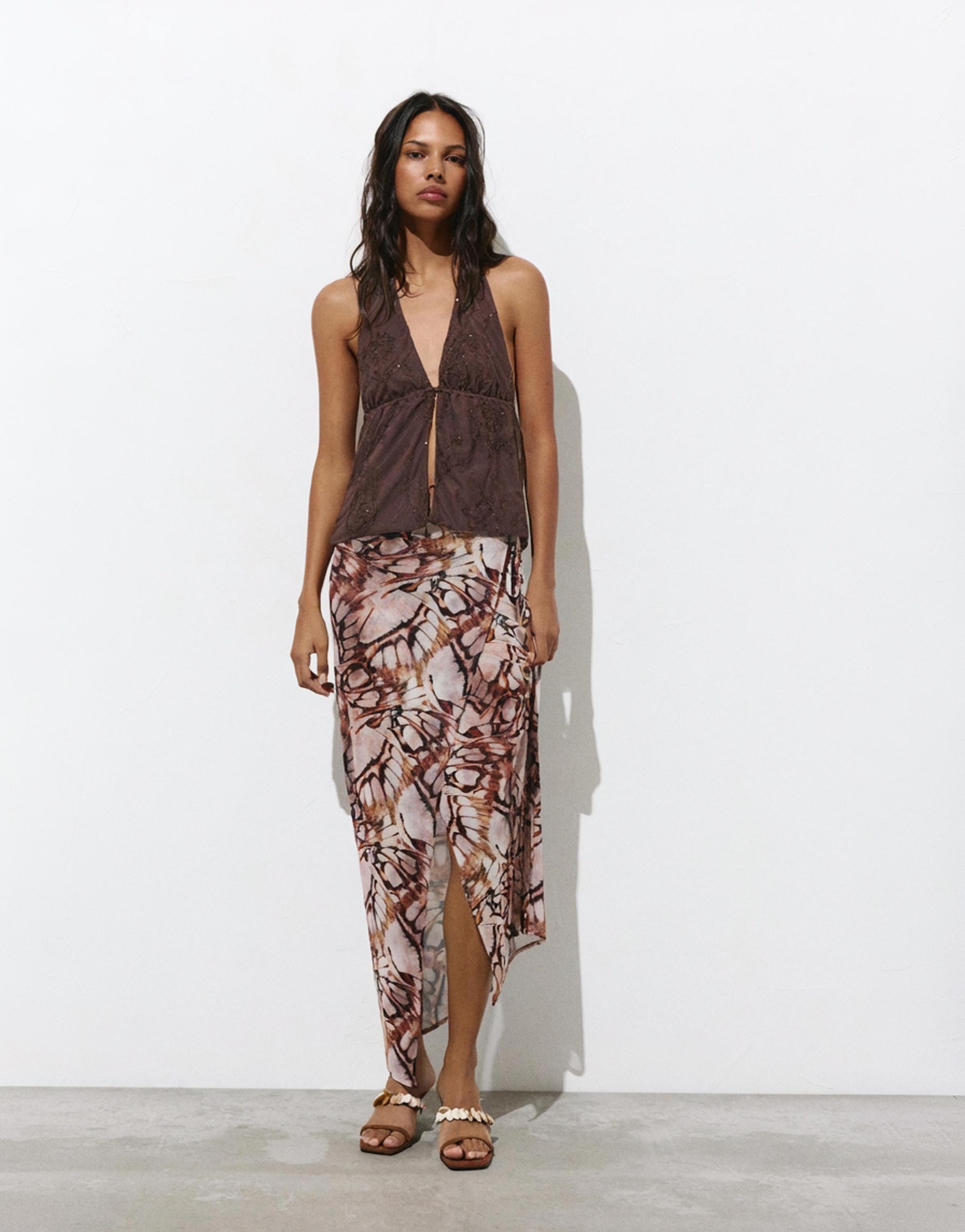 Sequin halter top — Brown