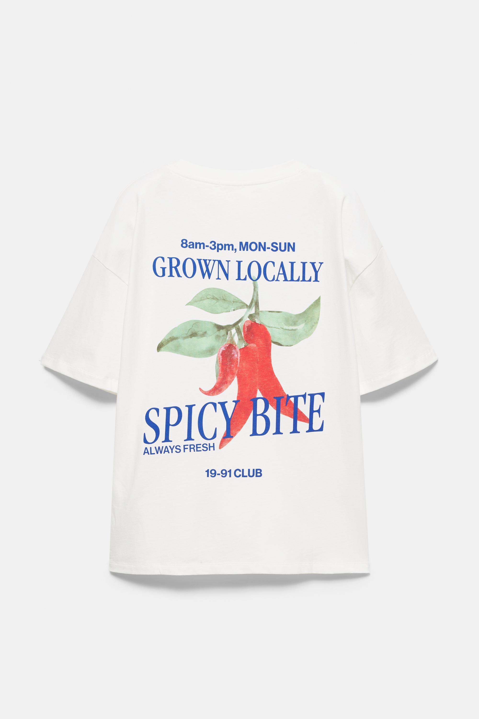 Oversize chilli graphic T-shirt — Ice