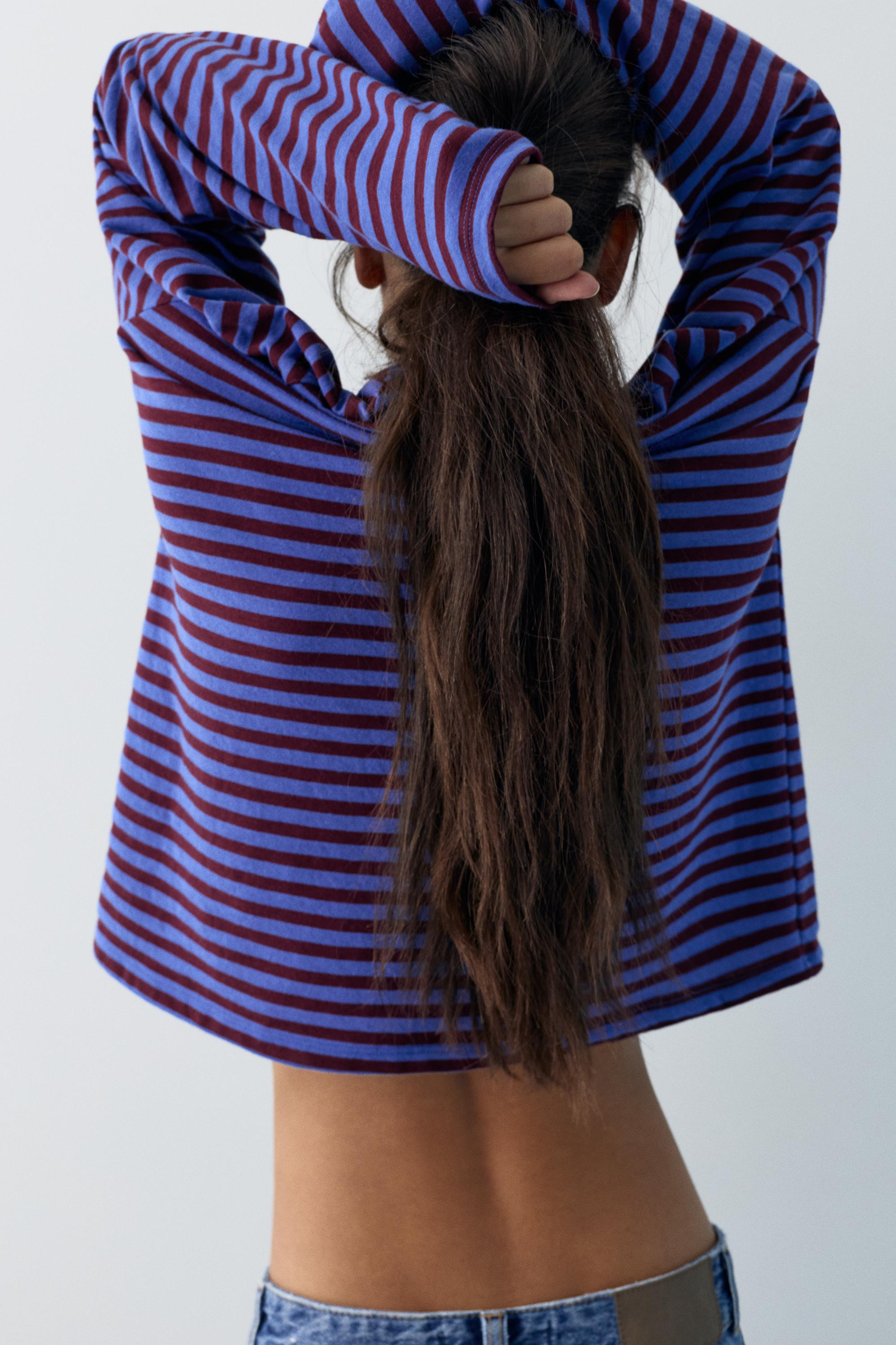 Uzun kollu çizgili tişört - Görsel 61