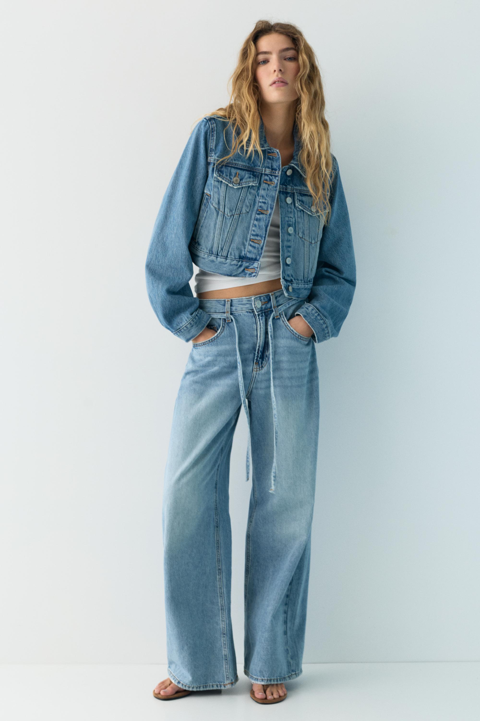 Cropped denim jacket — Medium blue