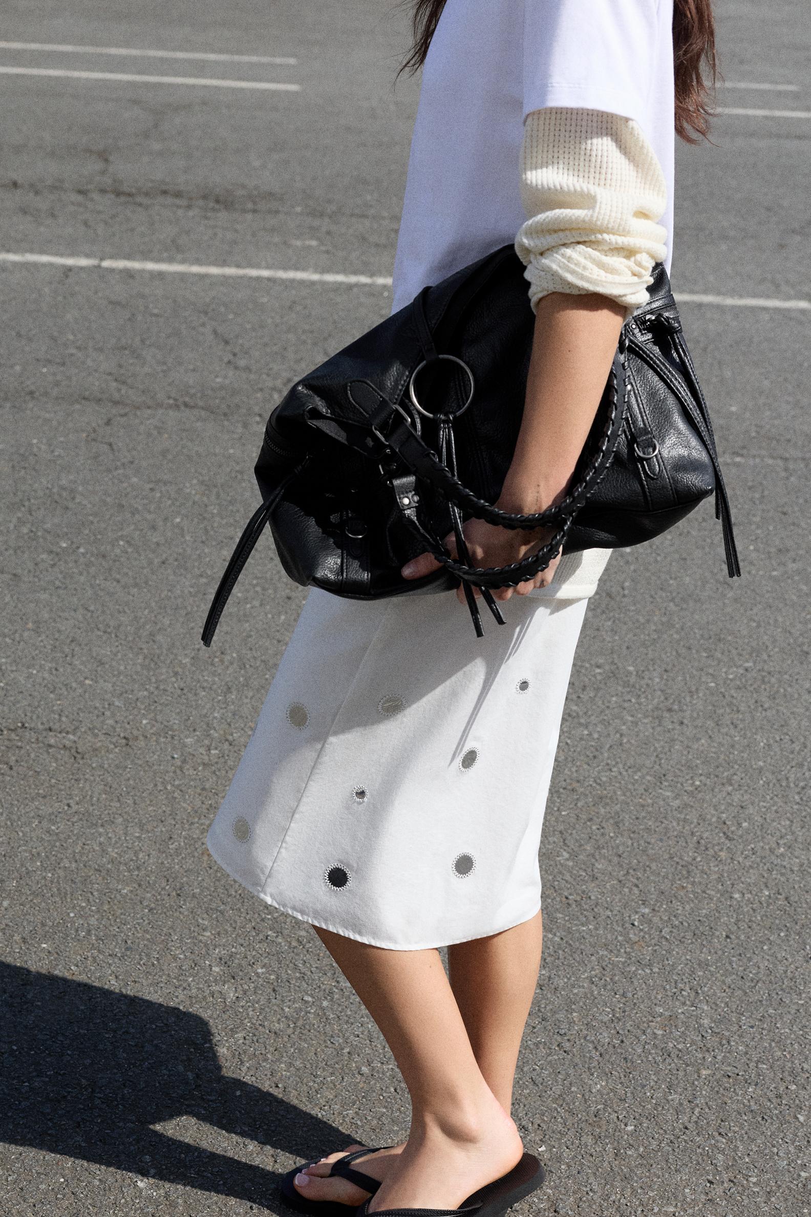 Ring shopper bag — Black