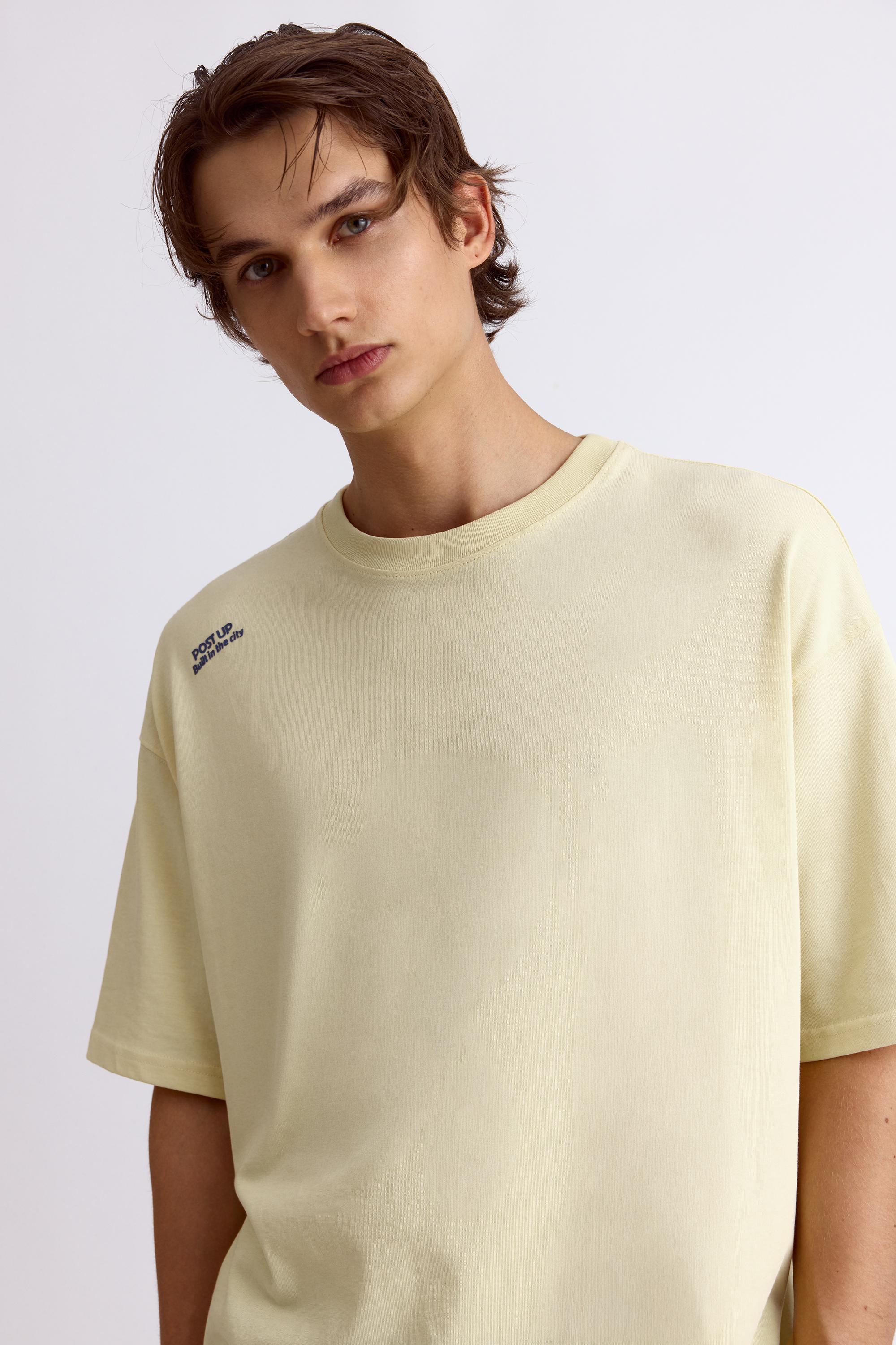 Pull&Bear Yazı grafikli relaxed tişört görsel 5