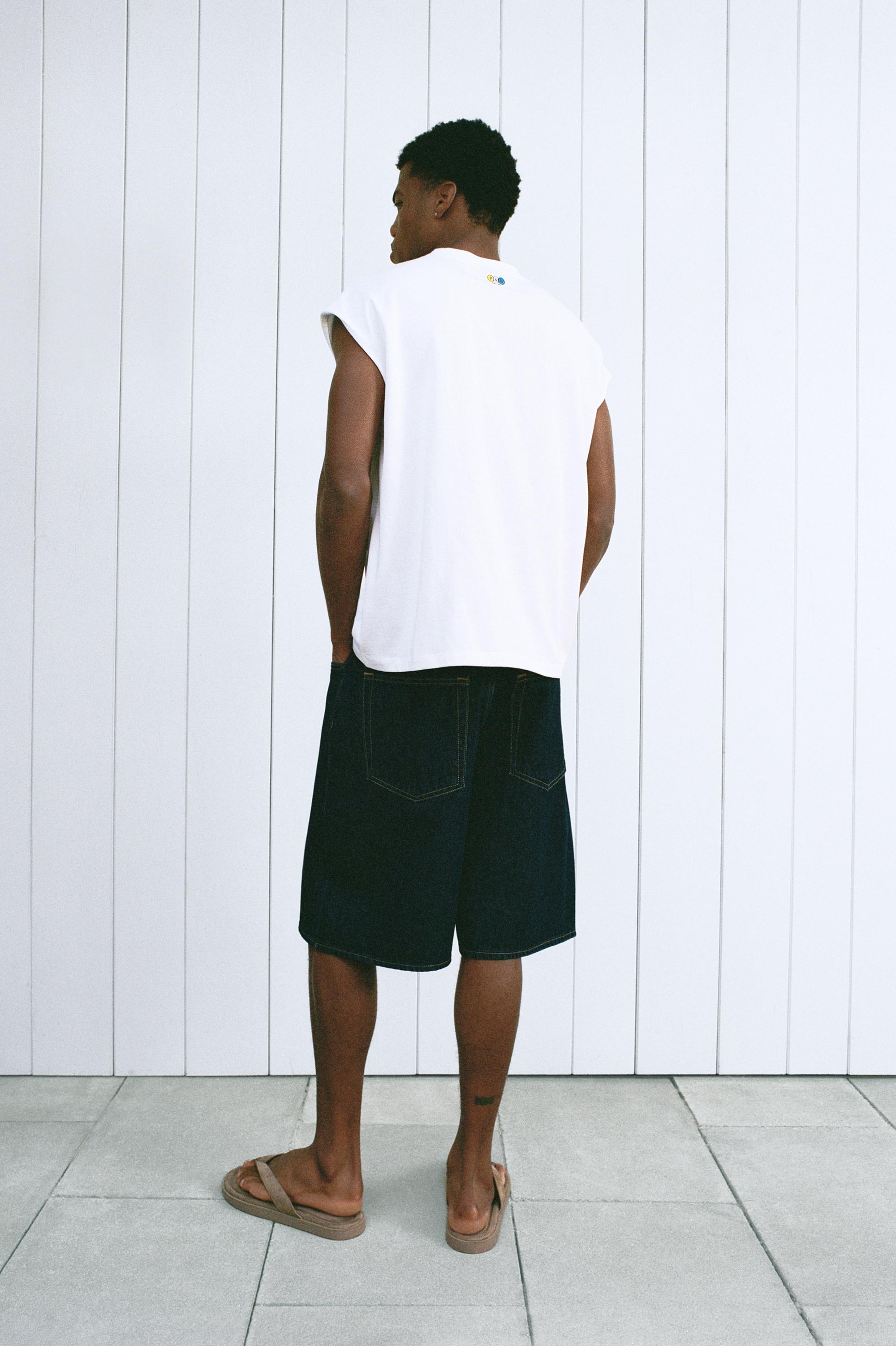 Boxy graphic vest top — White