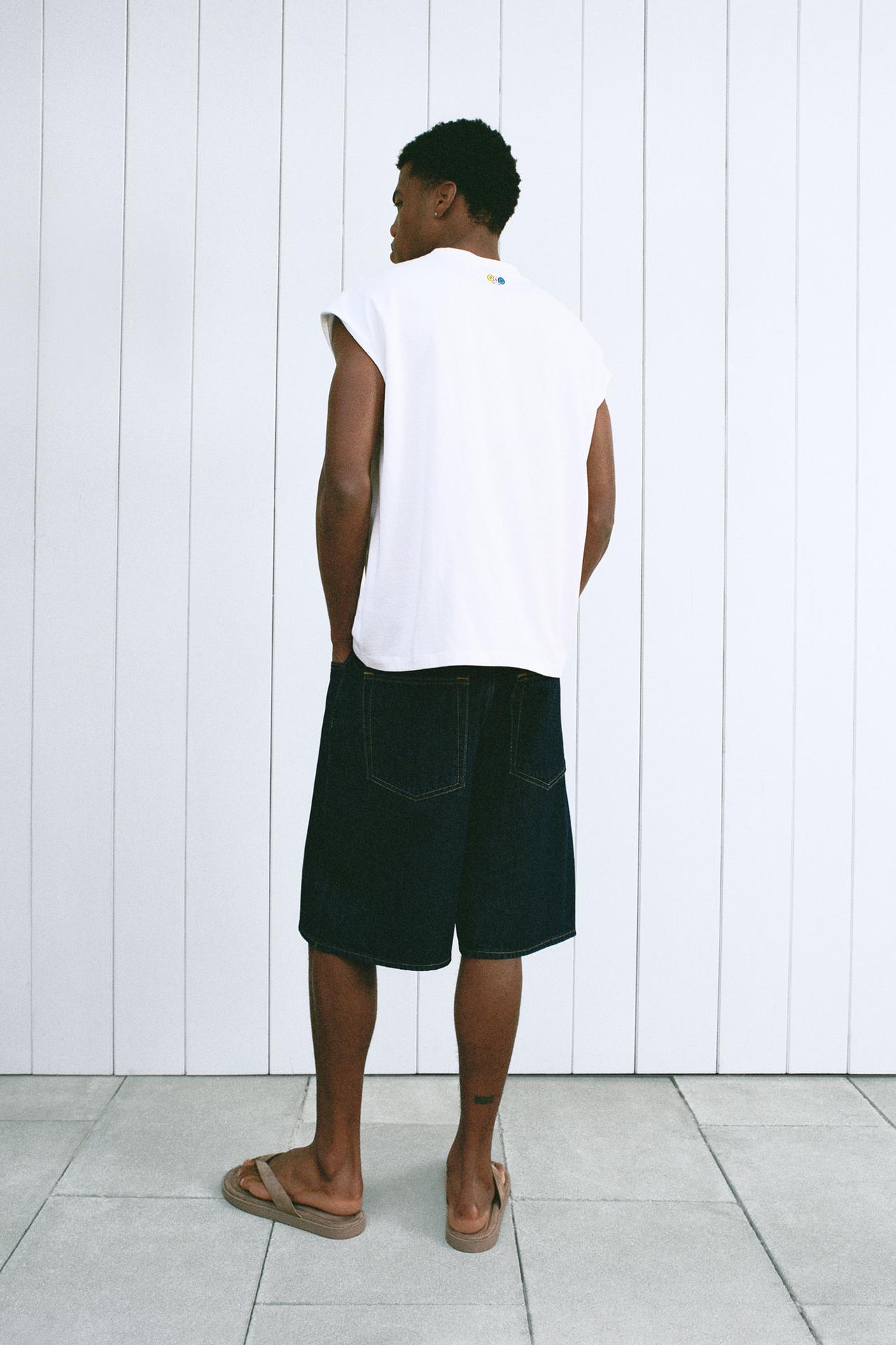 Boxy graphic vest top — White