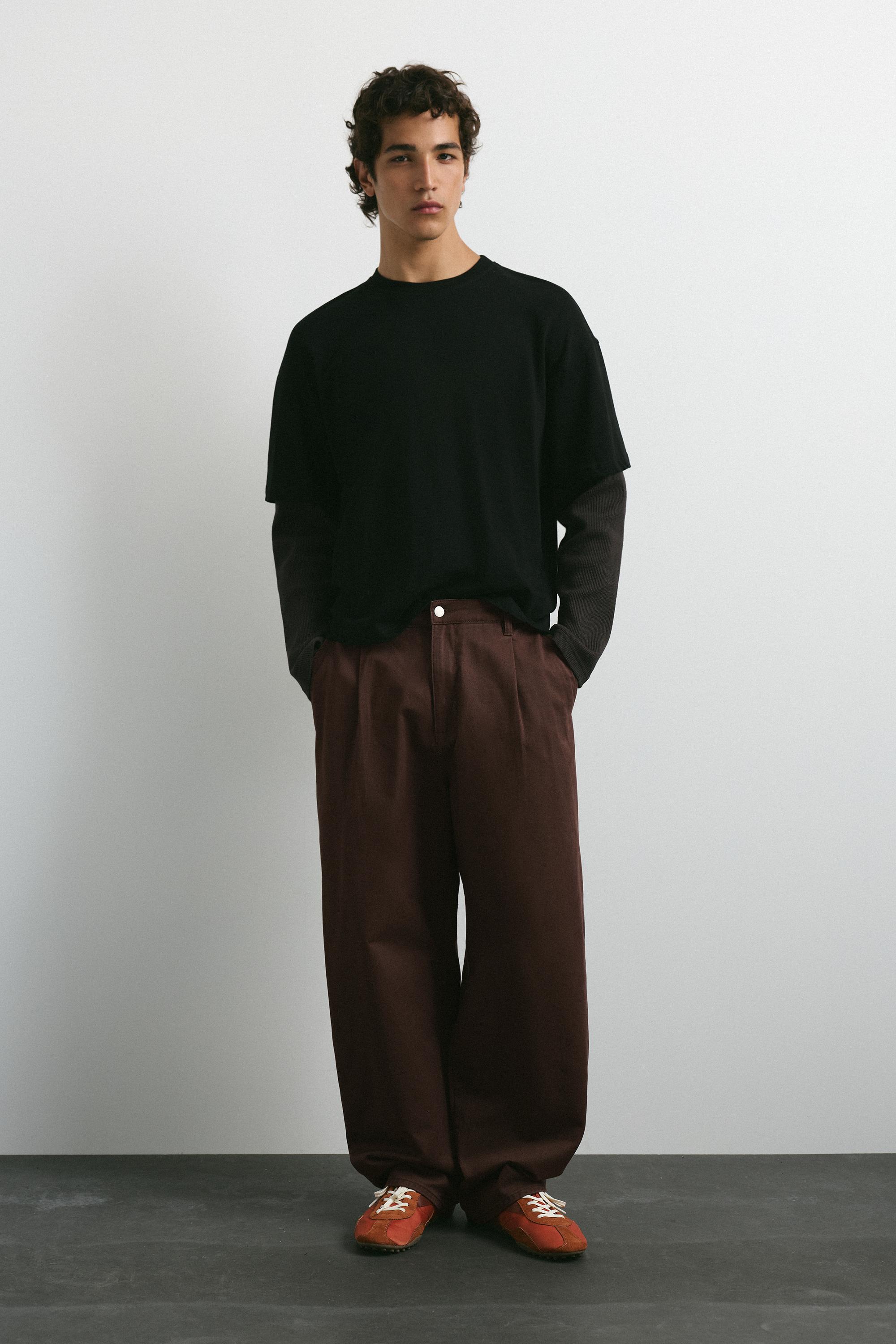 Pantalon Chino Baggy À Pinces Pantalon Chino Baggy À Pinces