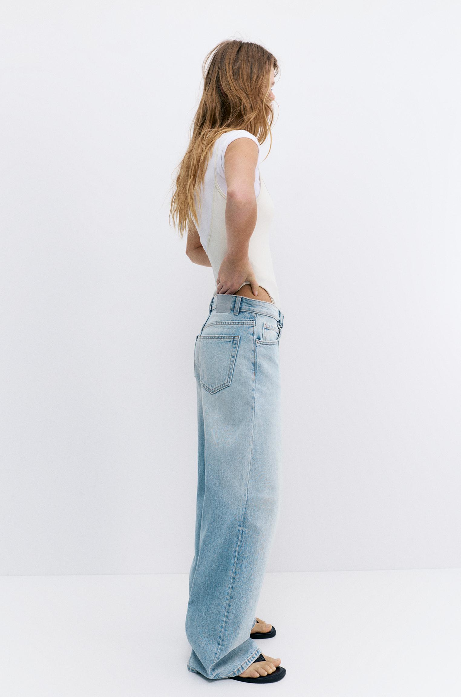 Mid-rise baggy jeans — Pale blue