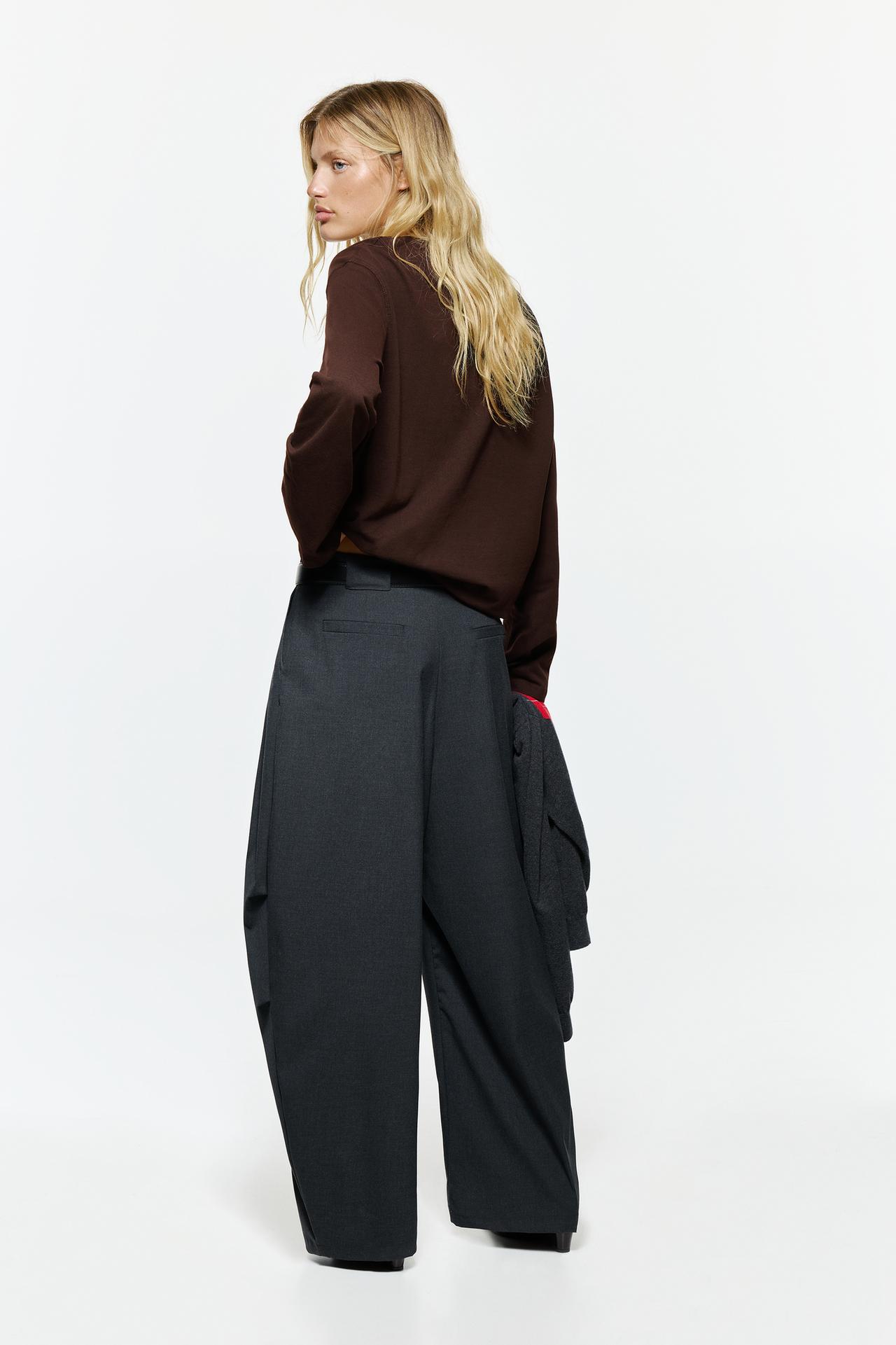Oversize long sleeve T-shirt — Brown