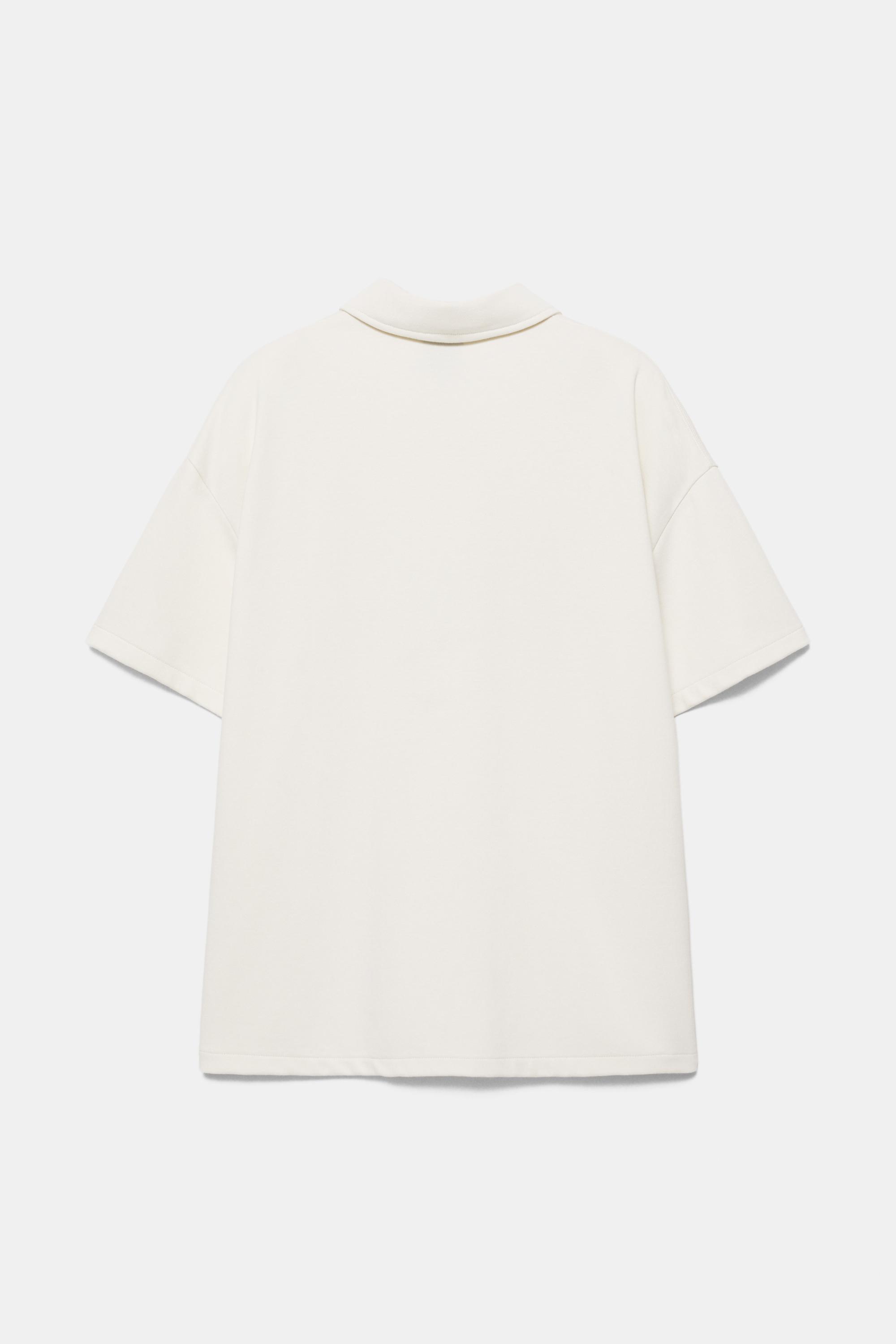 Grafik detaylı interlok fermuarlı polo - Görsel 5