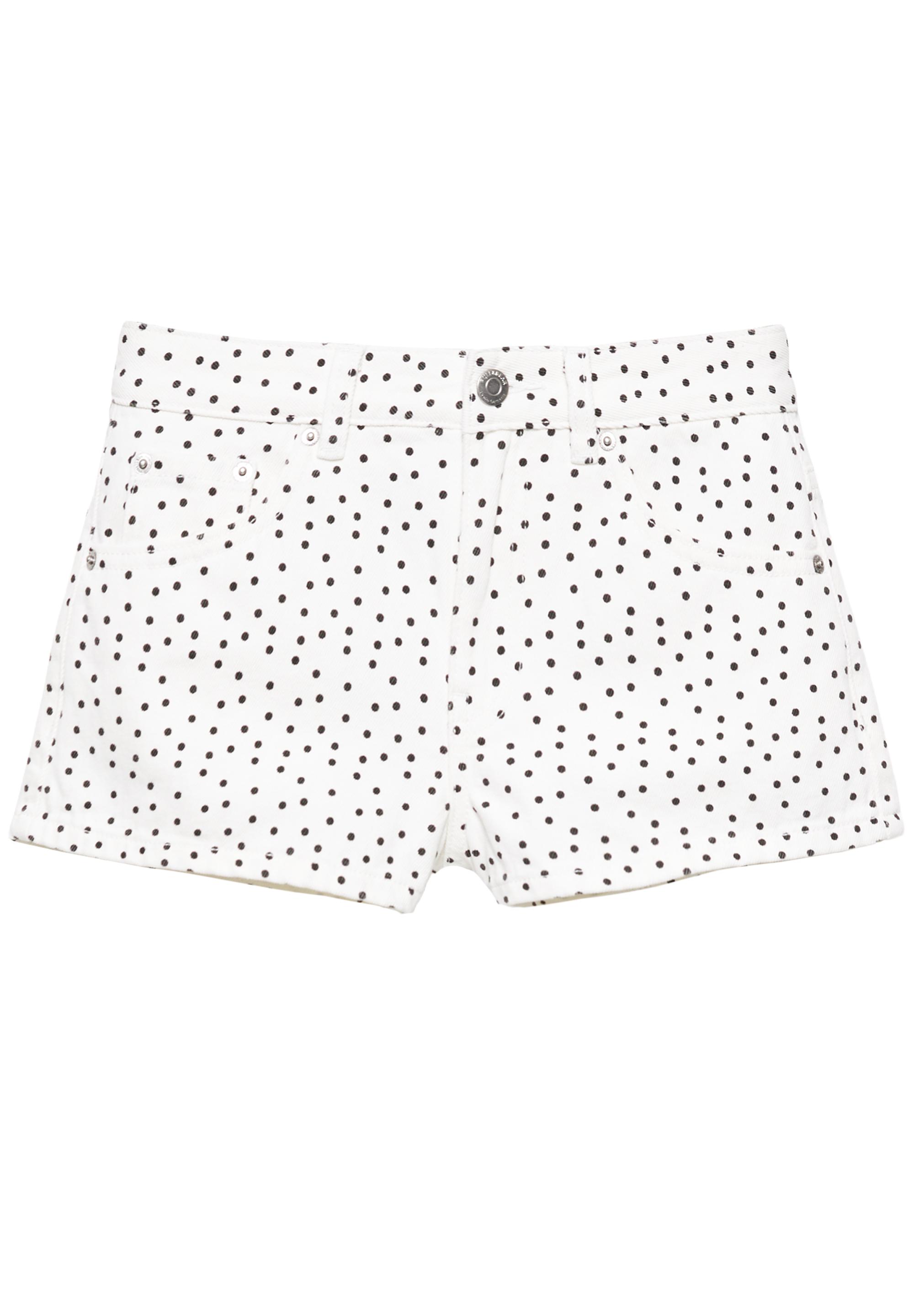 Mini polka dot shorts — White