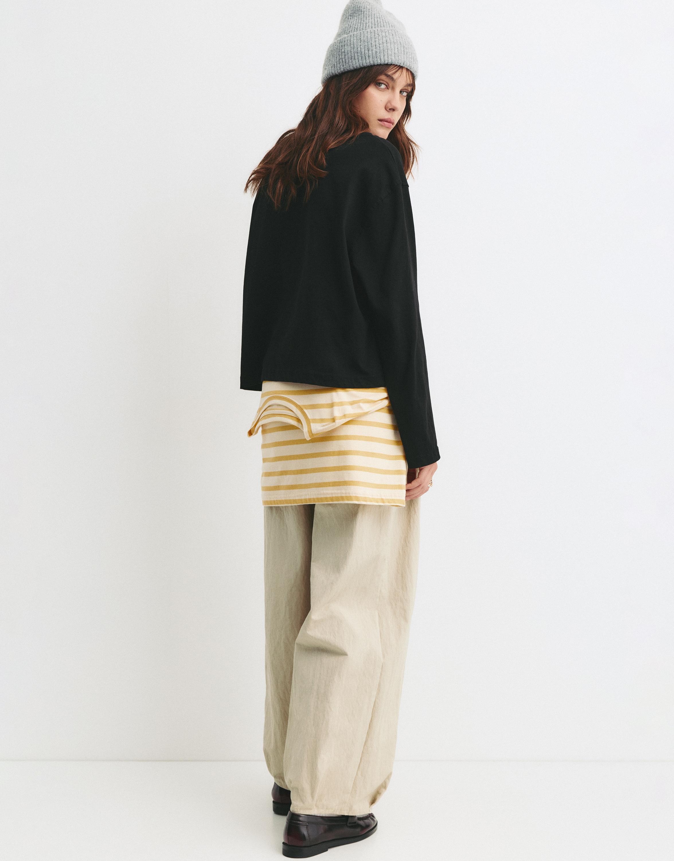 Uzun kollu boxy t-shirt - Görsel 43