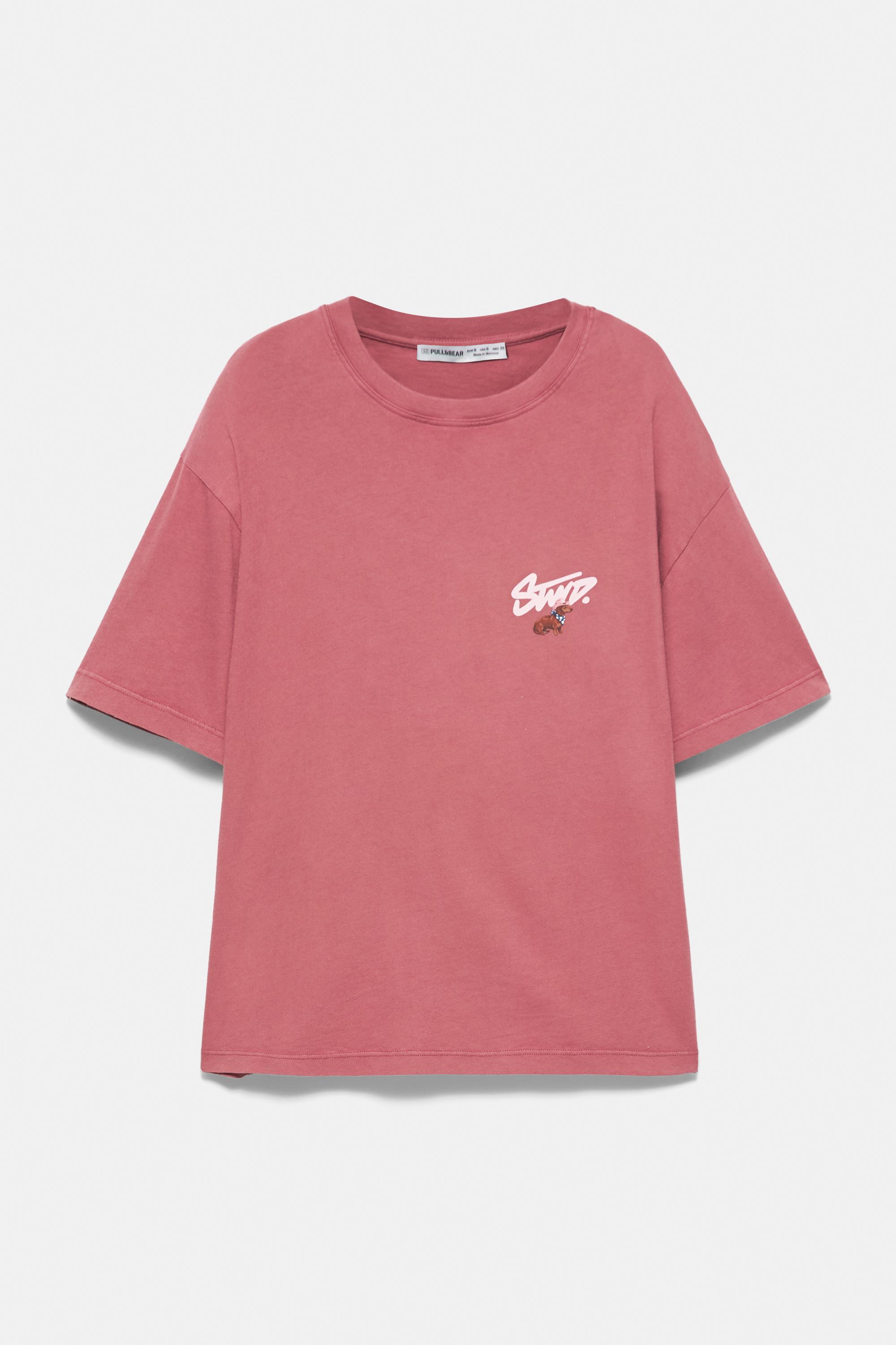 STWD dog graphic T-shirt — Dark pink