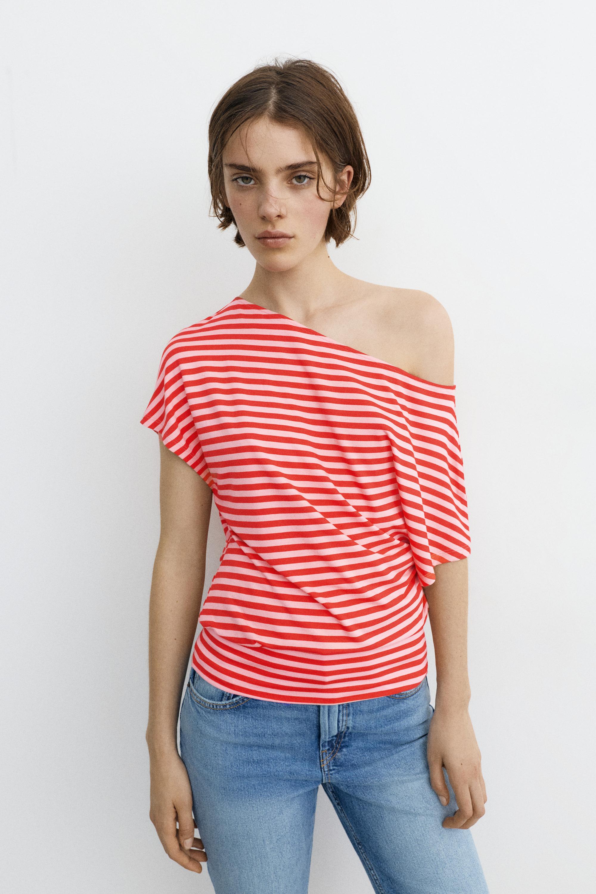 Short asymmetric dress — Striped
