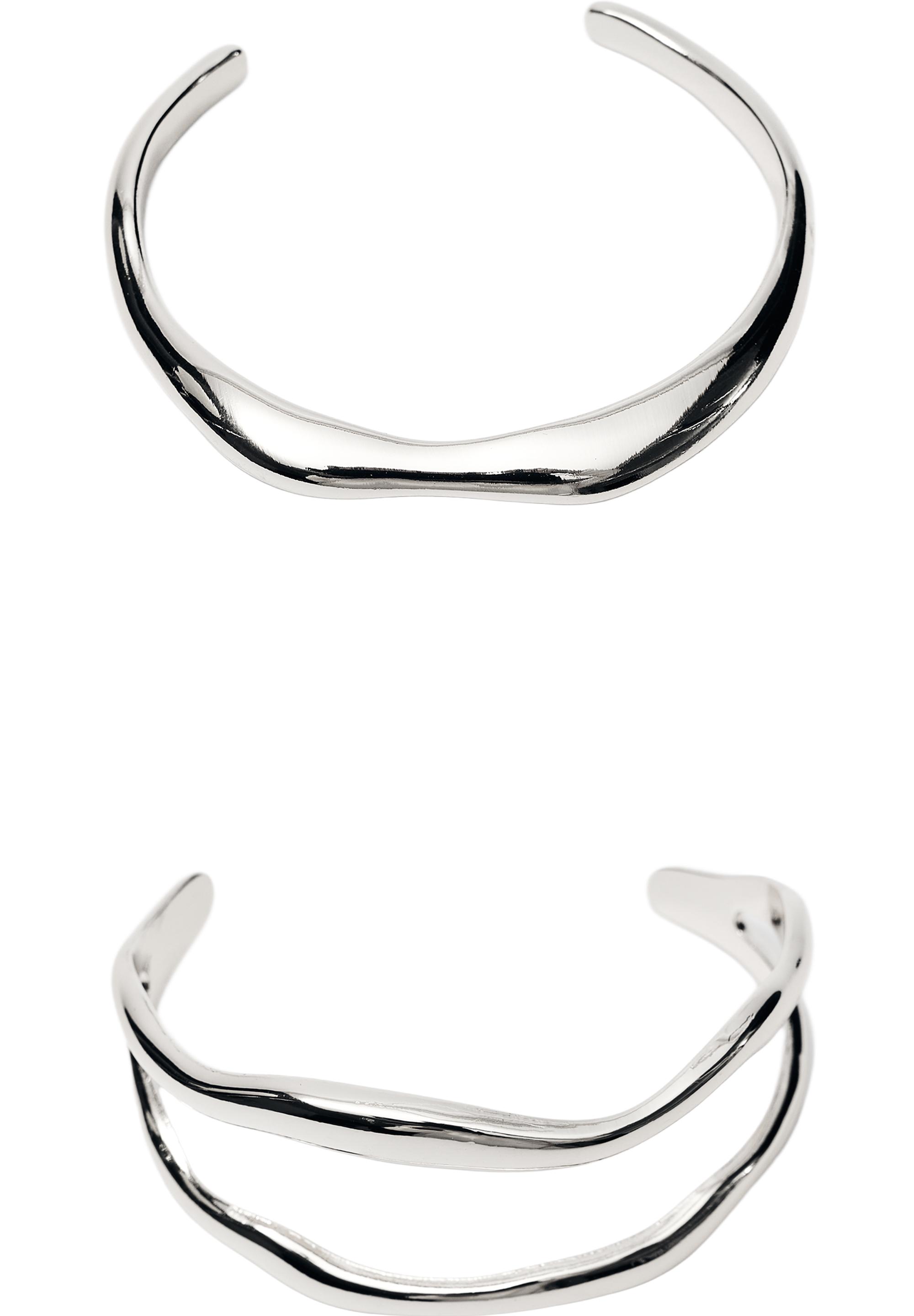Pack of 2 wave bracelets — Silver