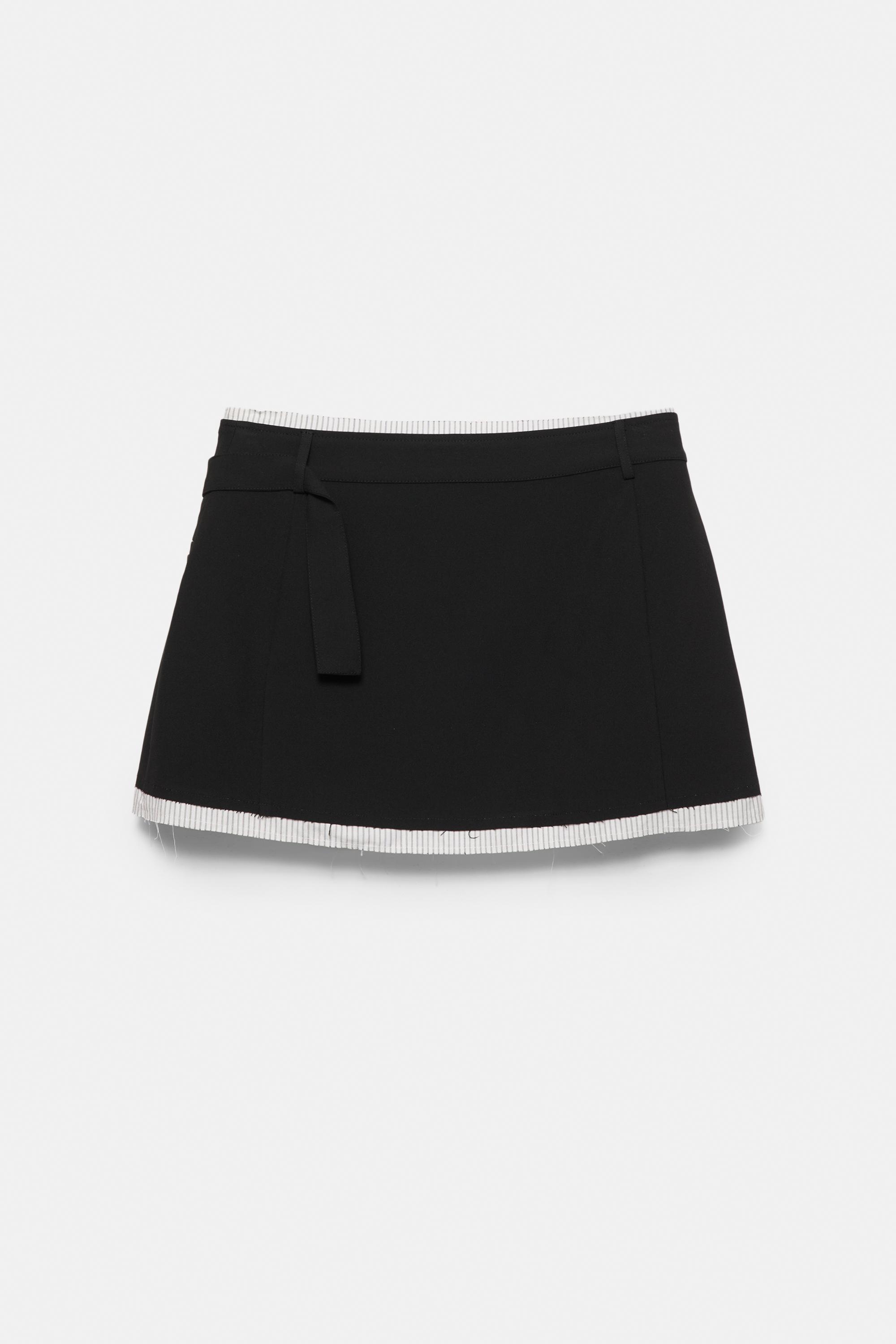 Striped combination pareo mini skirt - PULL&BEAR