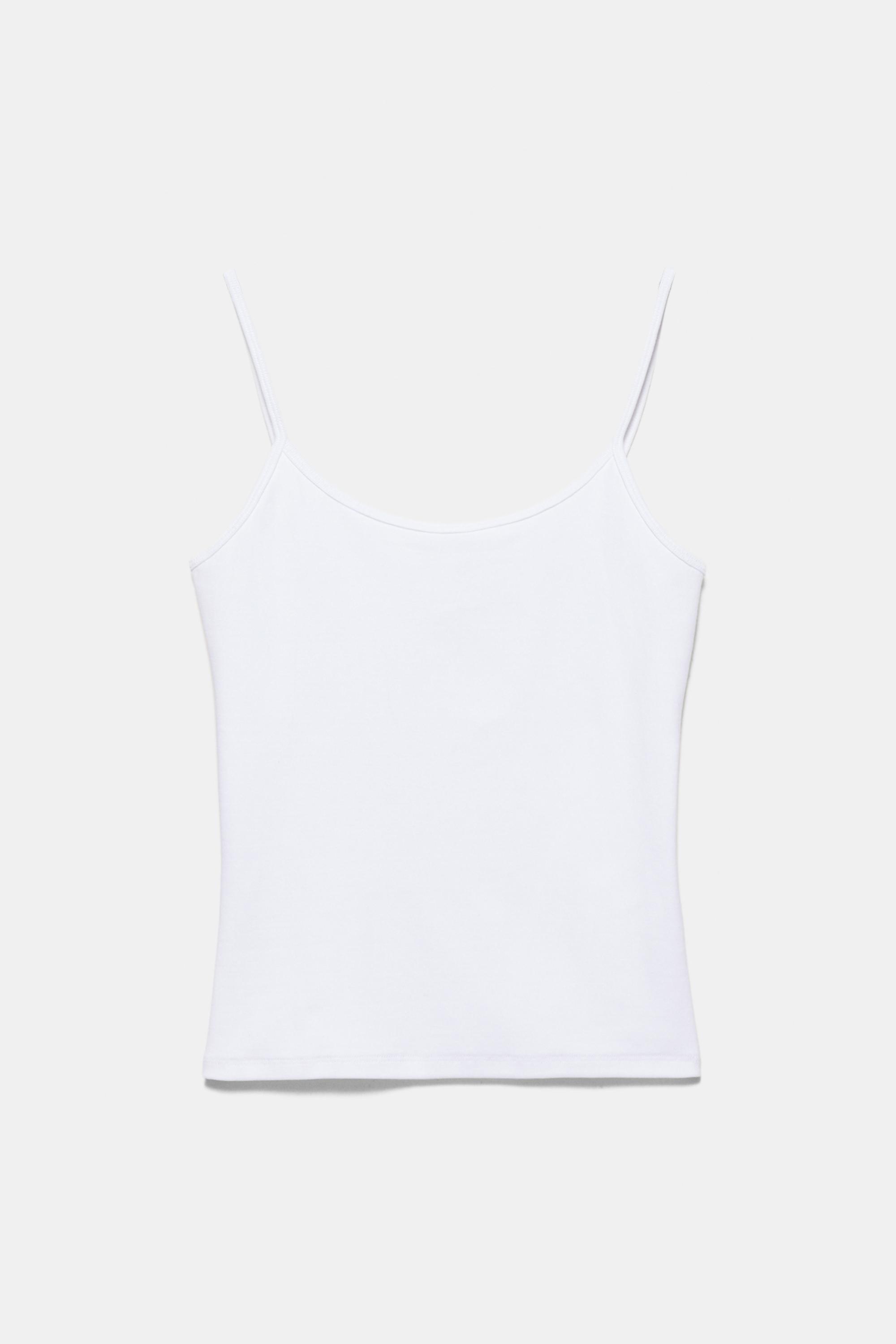 Thin strap top — White