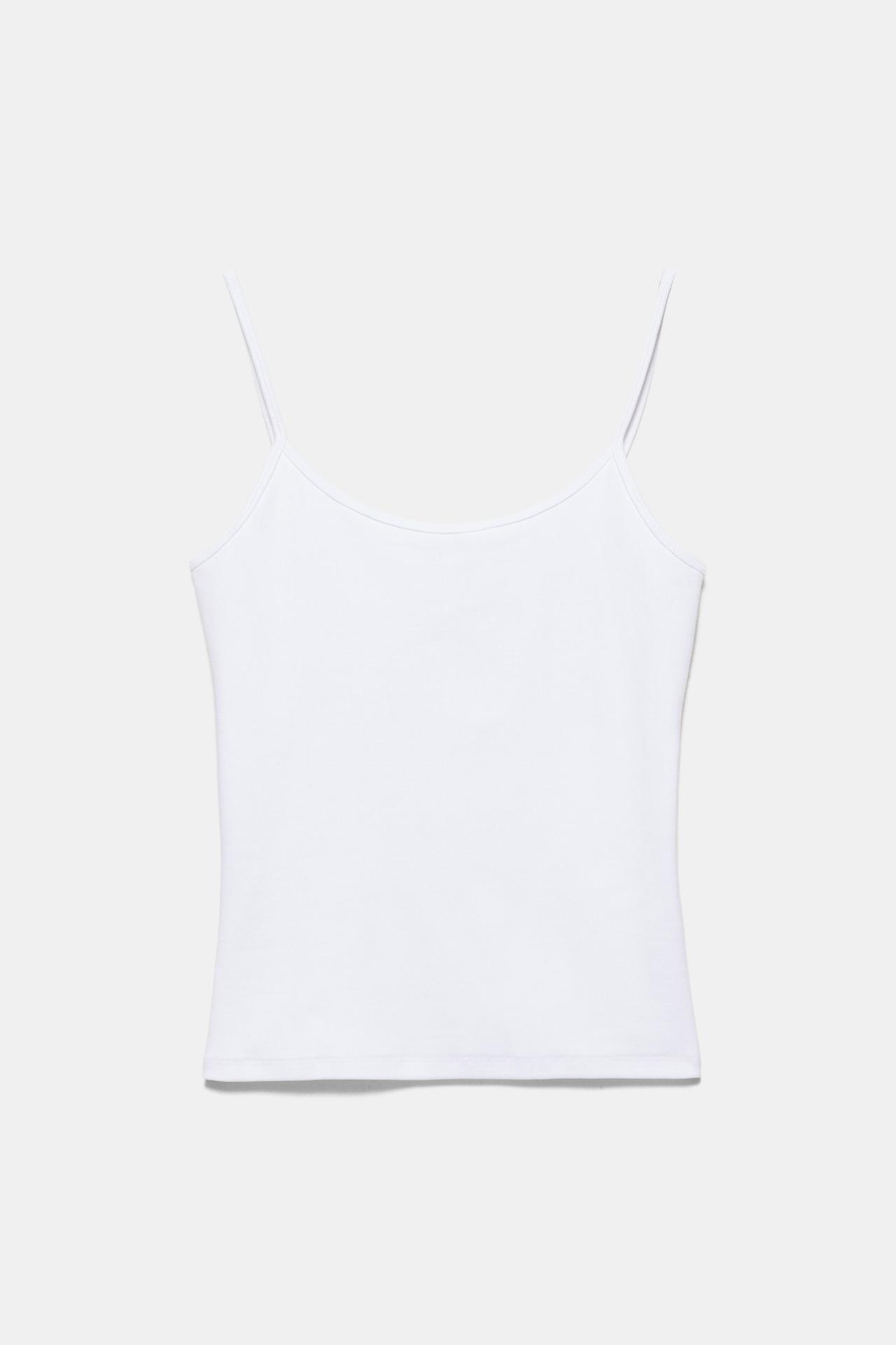 Thin strap top — White