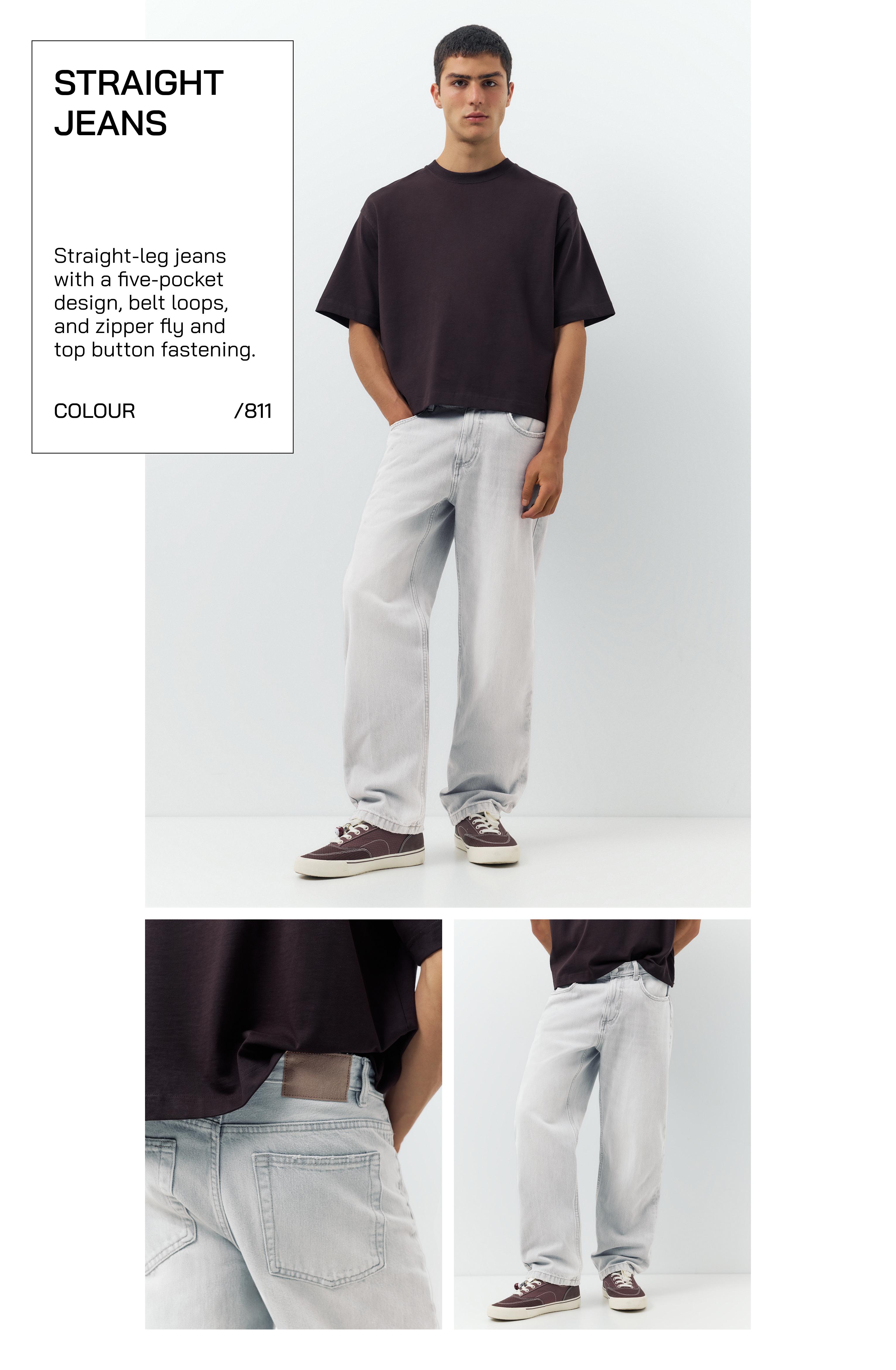 Straight-leg jeans — Pale grey