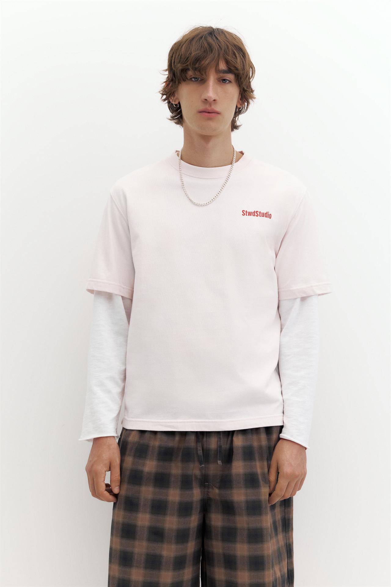 STWD Studio label T-shirt — Pastel pink