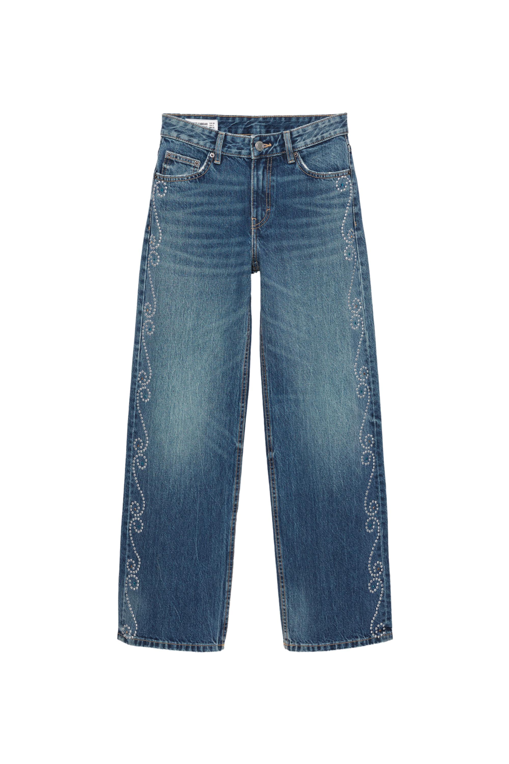 Straight-leg jeans with studs