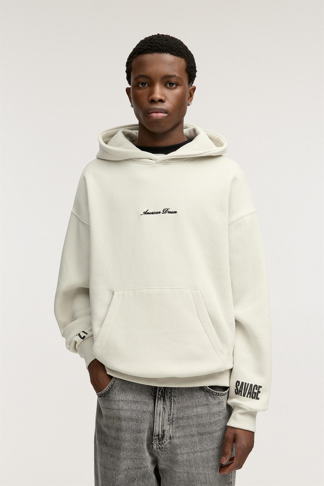 Pull And Bear Beige Hoodie Pull And Bear Beige Sweatshirt 21