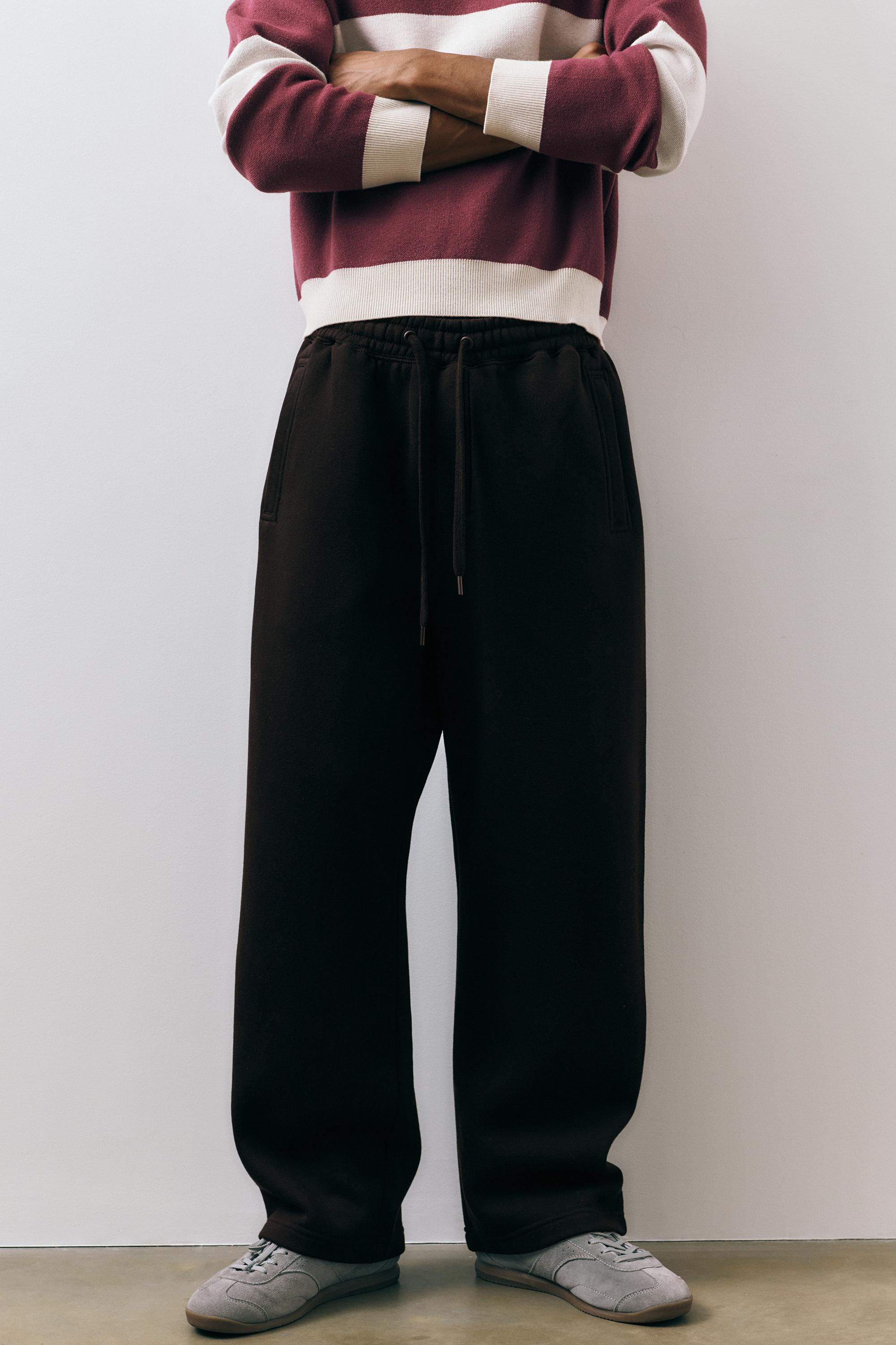 Basic baggy tracksuit bottoms — Black