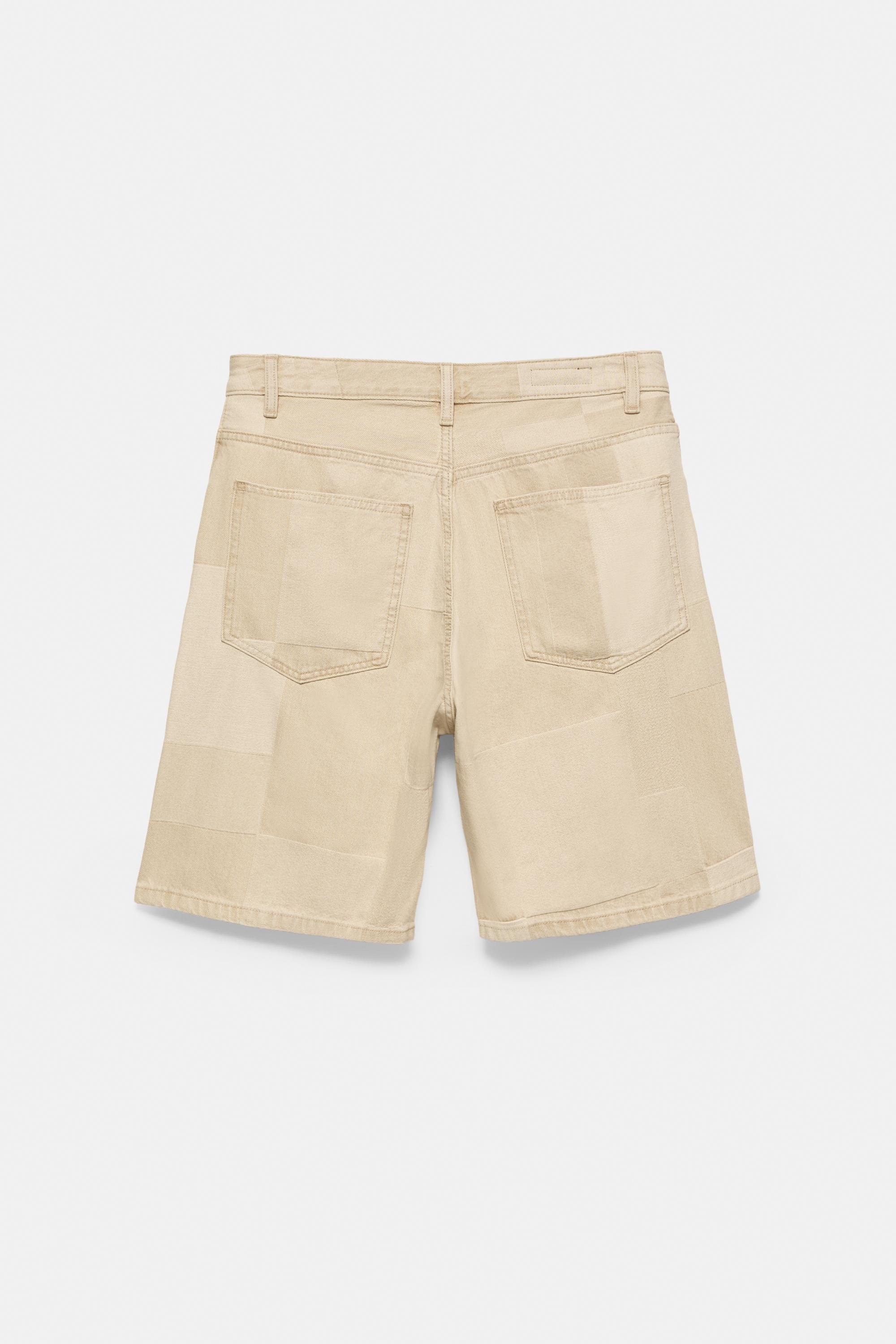 Jacquard denim Bermuda shorts — Medium ecru
