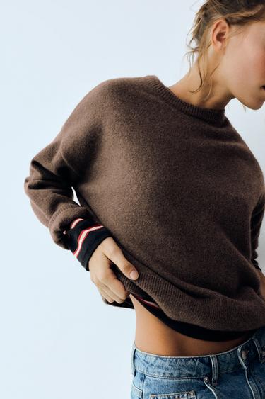 Soft-touch boxy jumper — Brown 4