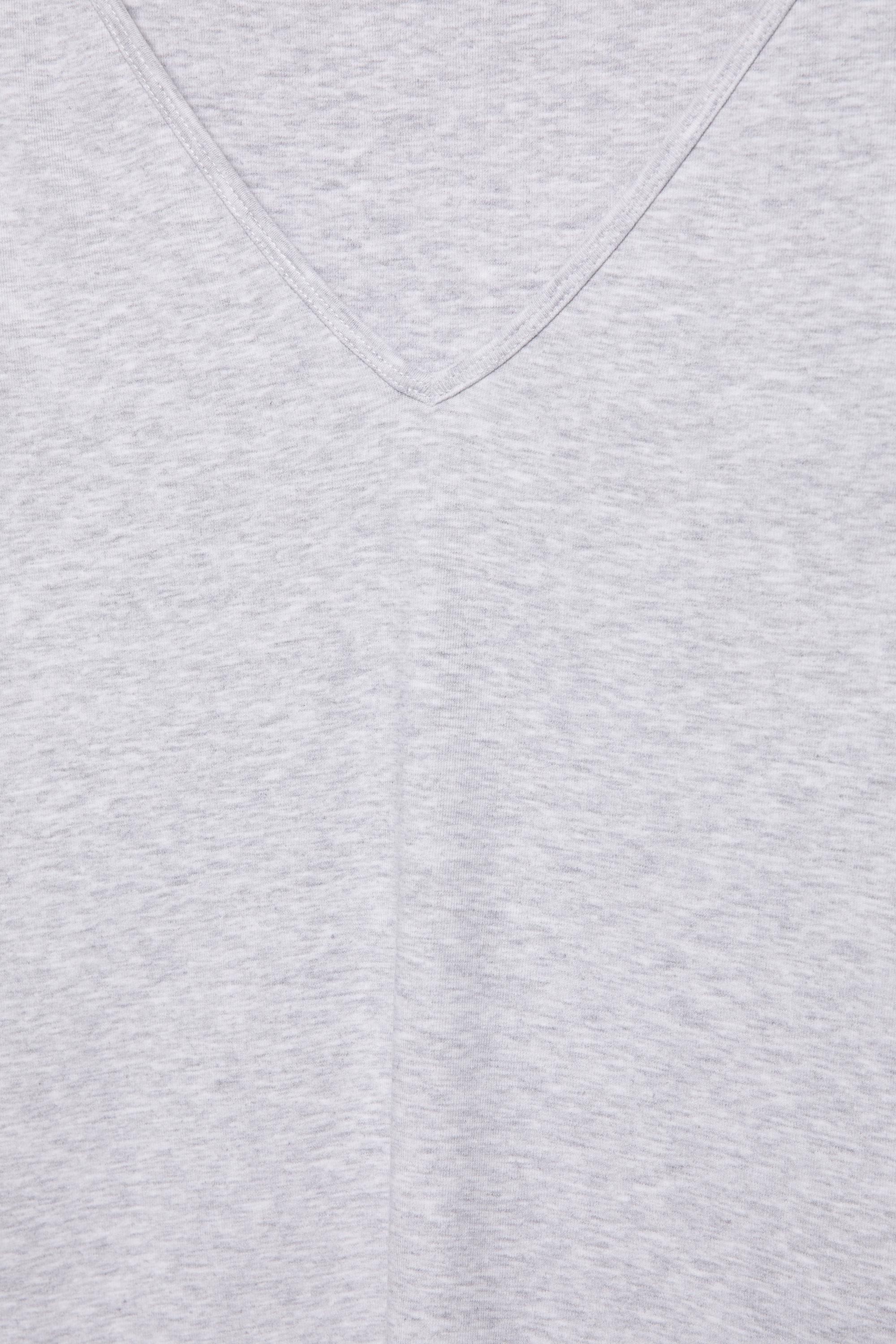 V-neck T-shirt — Grey marl